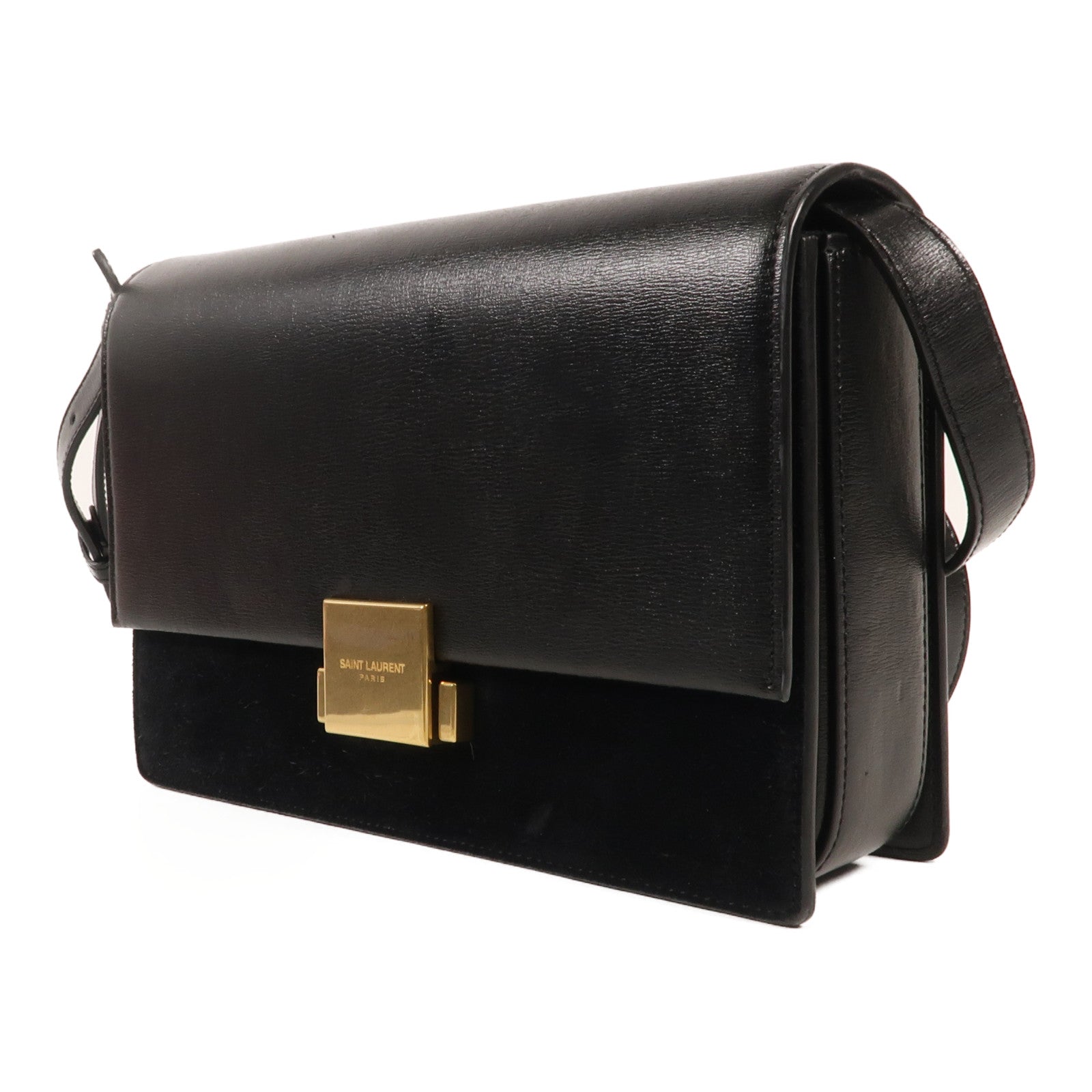 SAINT LAURENT 牛皮/麂皮皮革Bellechasse金扣肩背袋