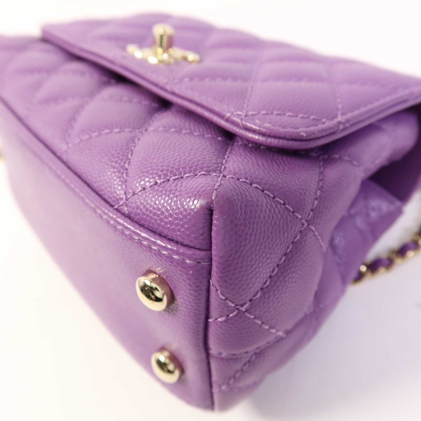 CHANEL 牛皮皮革Mini Coco Handle金扣手挽肩背兩用袋