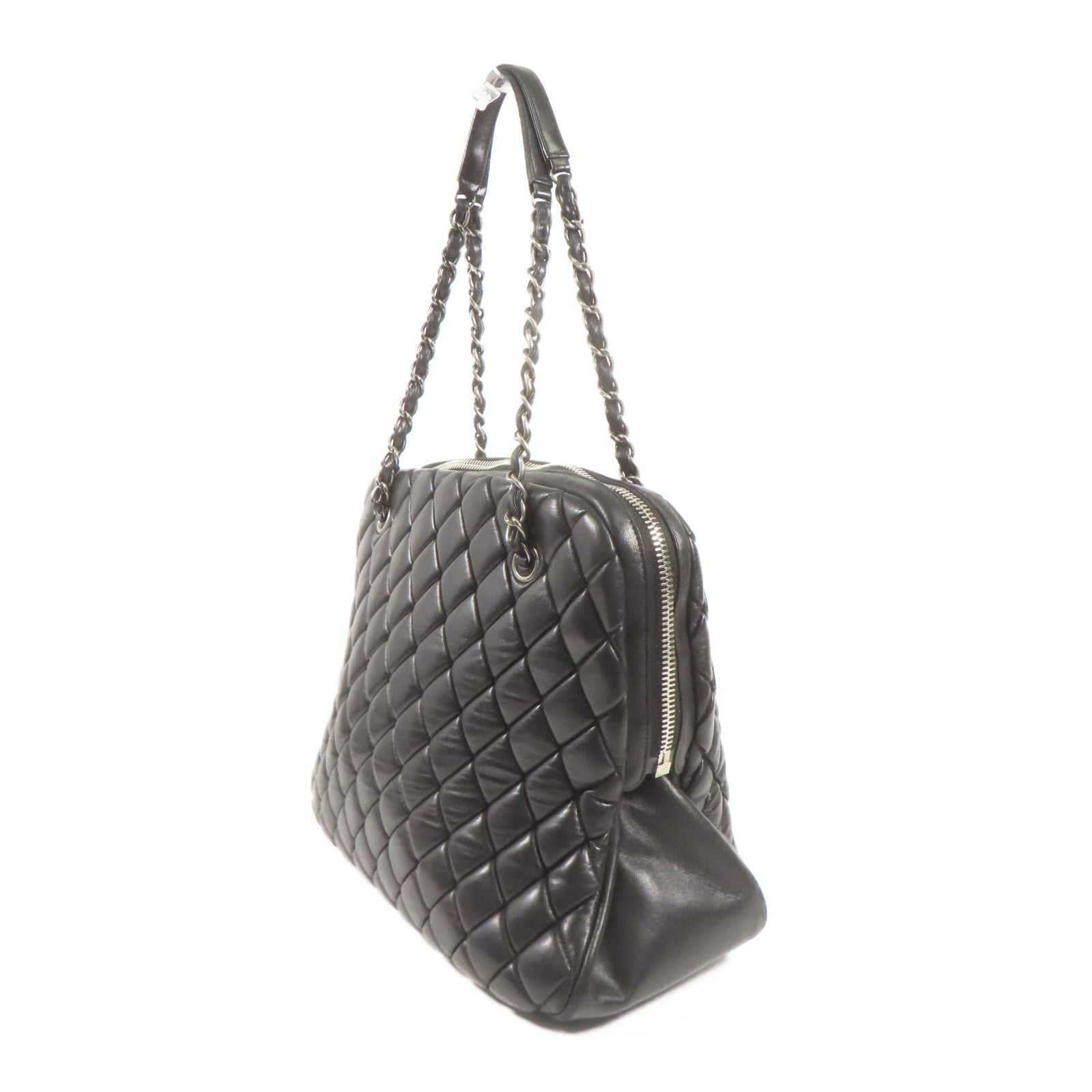 CHANEL 牛皮皮革Chain Shoulder銀扣鏈帶肩背袋