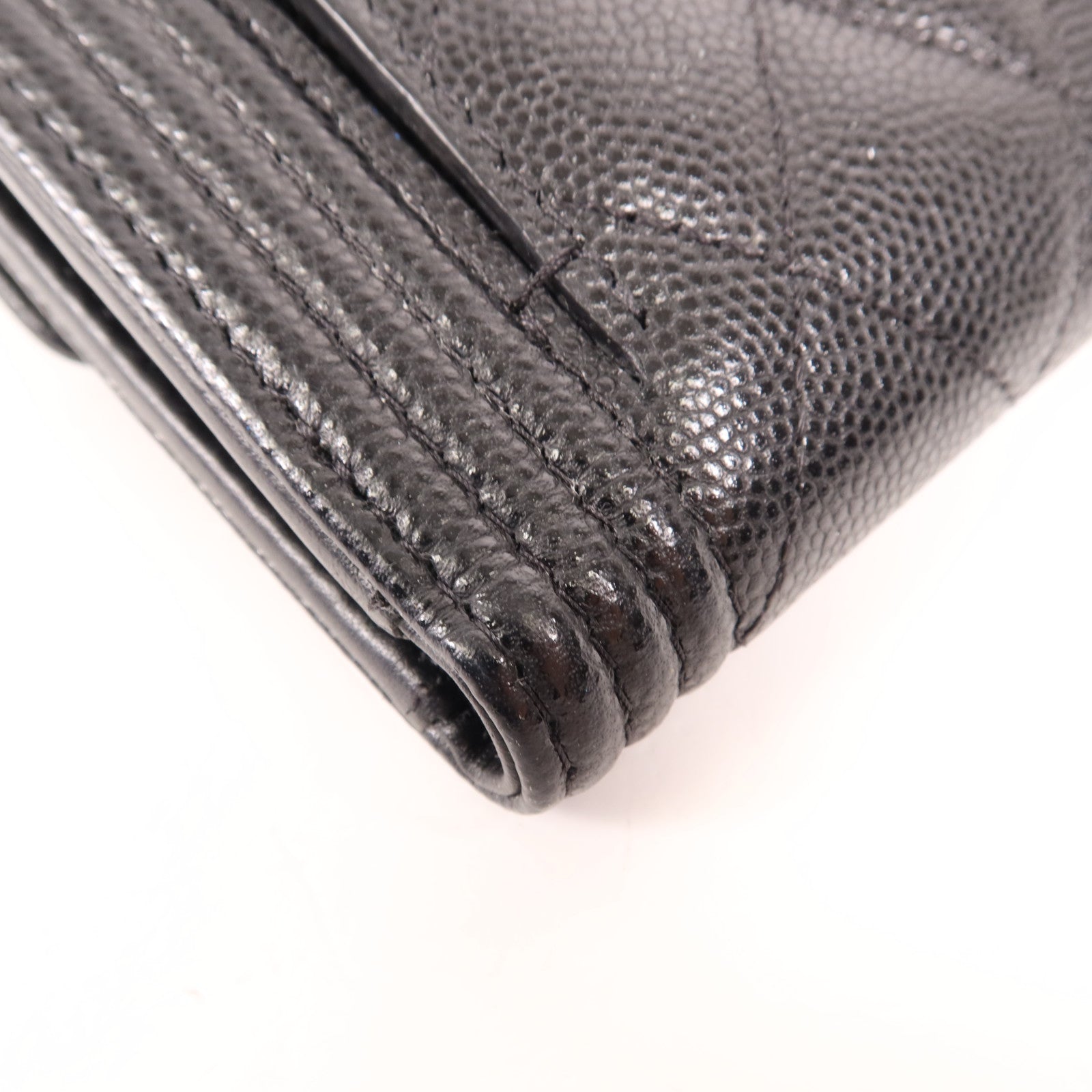 CHANEL 牛皮皮革Boy Wallet銀扣錢包