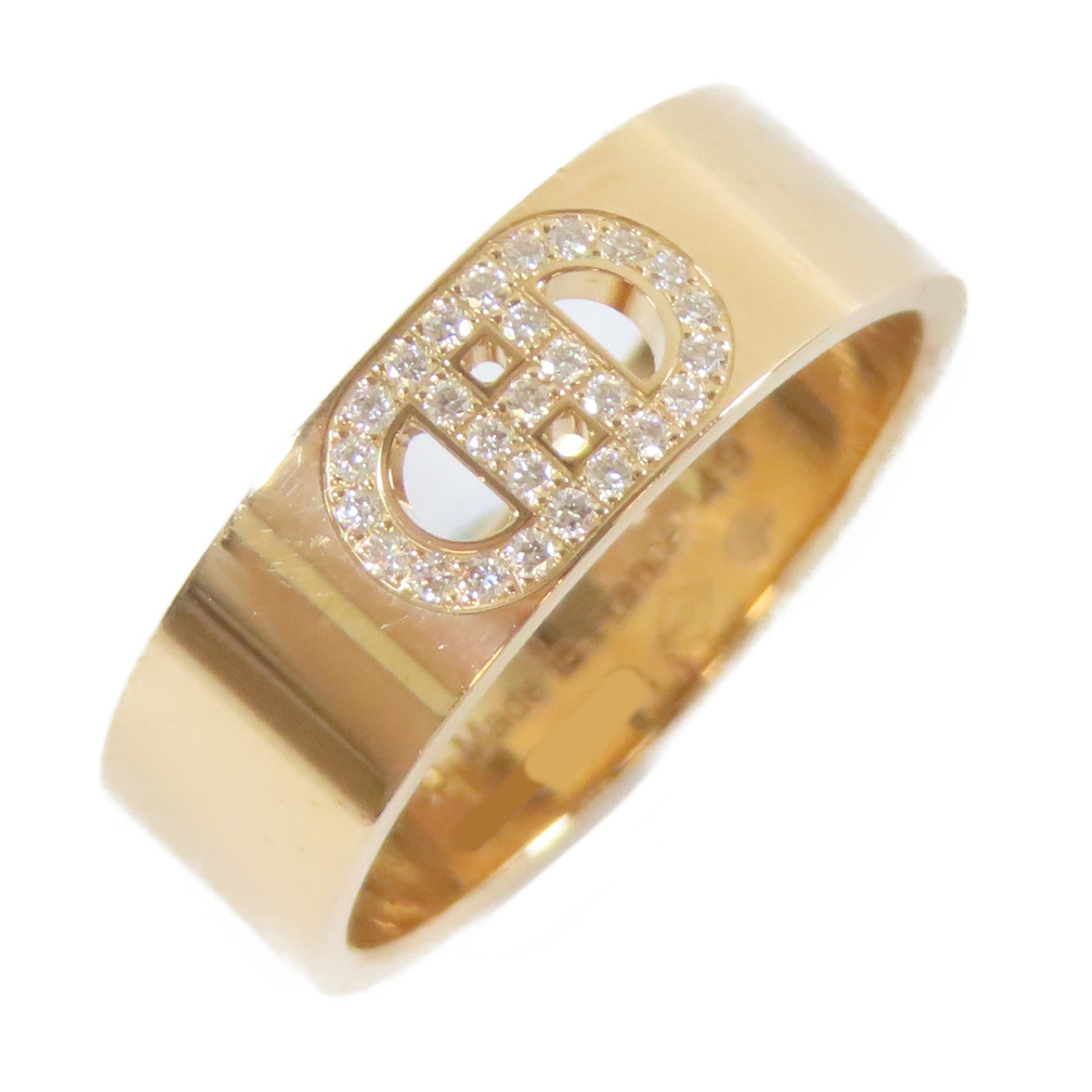 HERMES 18K玫瑰金 H Dancre Ring 4.6g 戒指 US#4.5