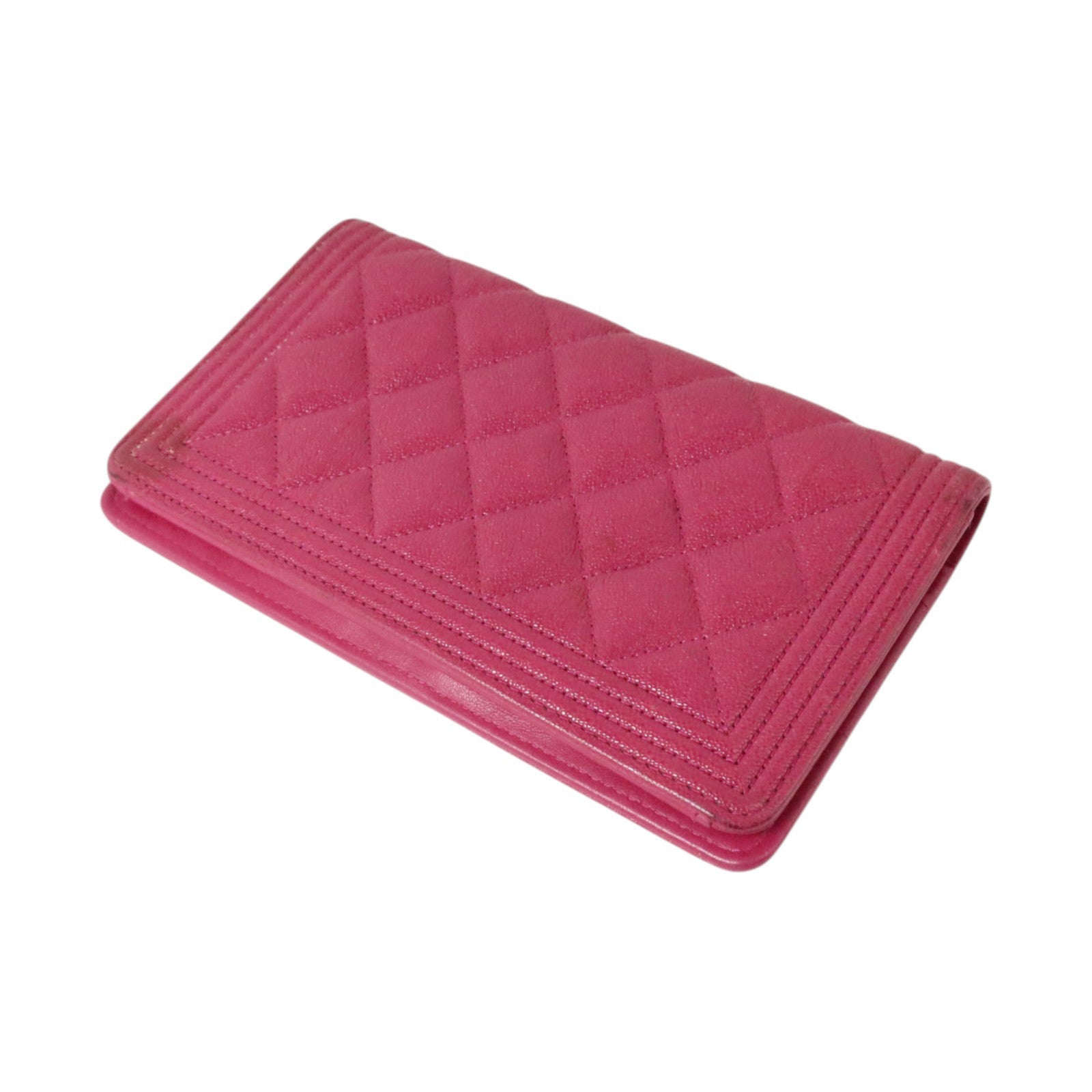 CHANEL 牛皮皮革Boy Chanel Long Wallet金扣長錢包