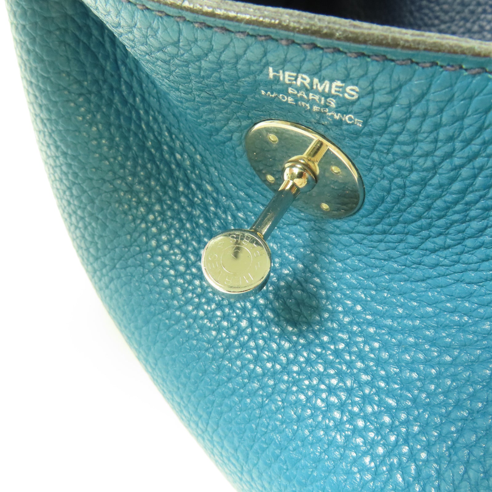 HERMES PHW Lindy 26 Handbag 2 Way Shoulder Bag Clemence Bleu Izmir/Bleu Saphir