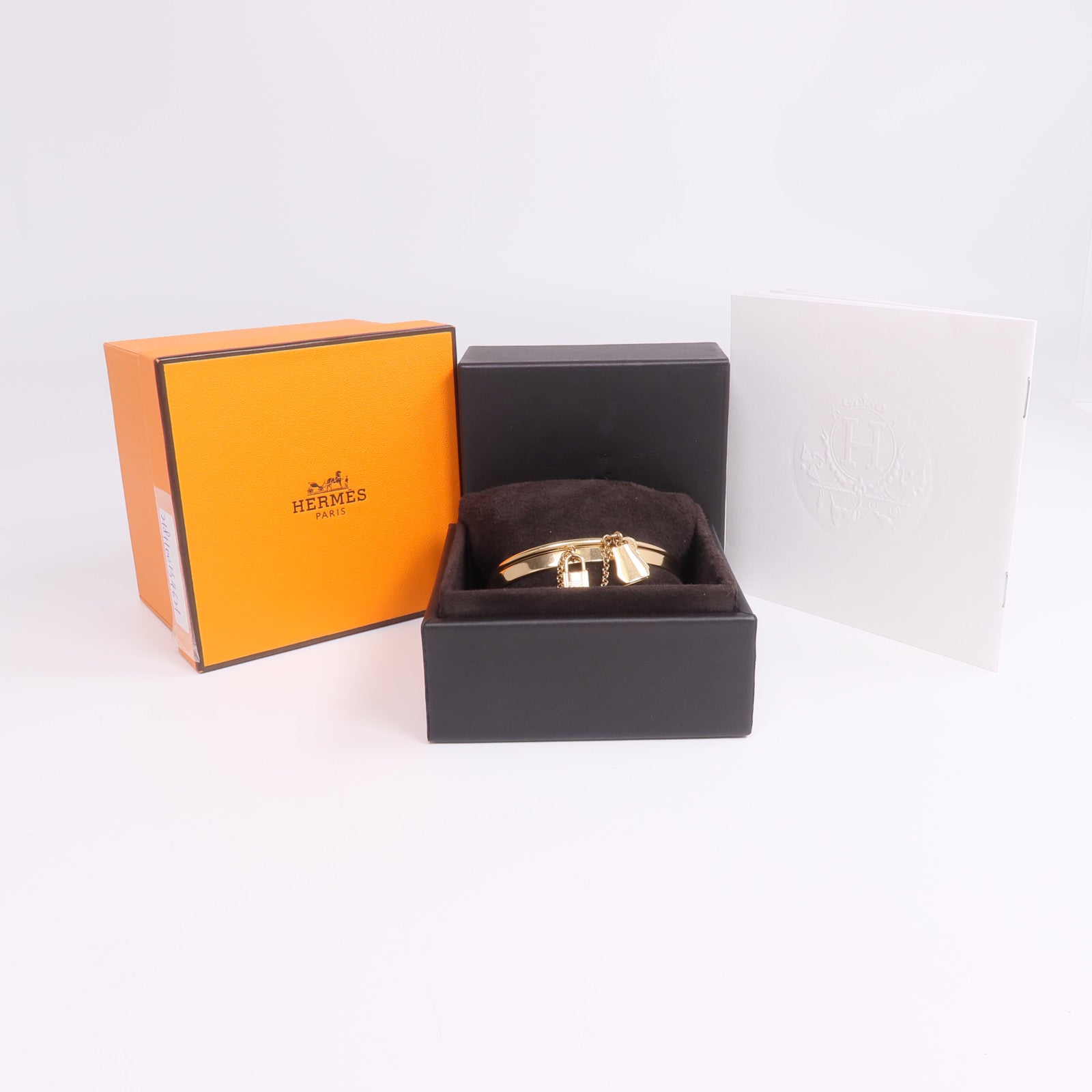 HERMES 18K玫瑰金Double Kelly Clochette Jonc手鐲