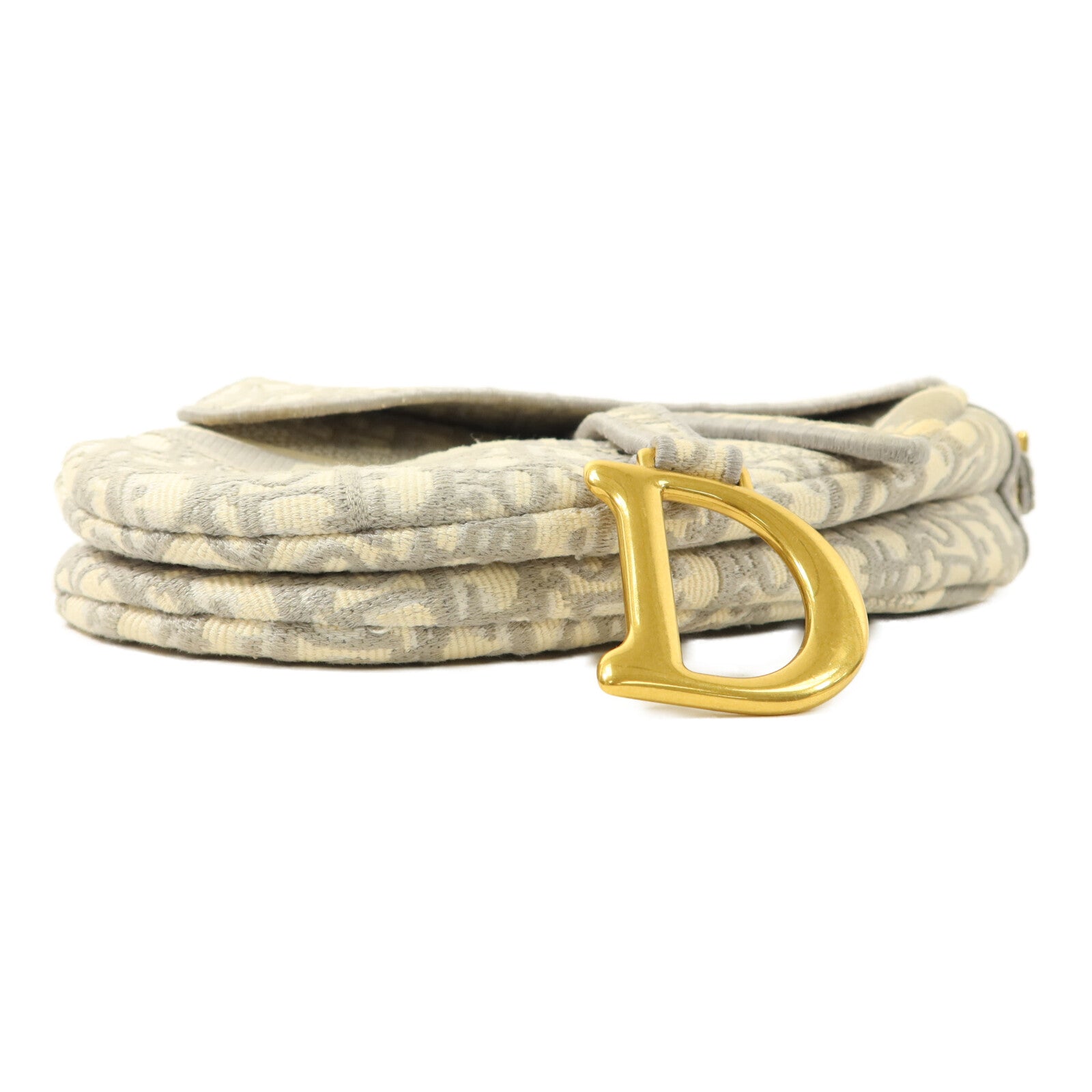 Dior 帆布Oblique Jacquard Saddle銀扣肩背袋