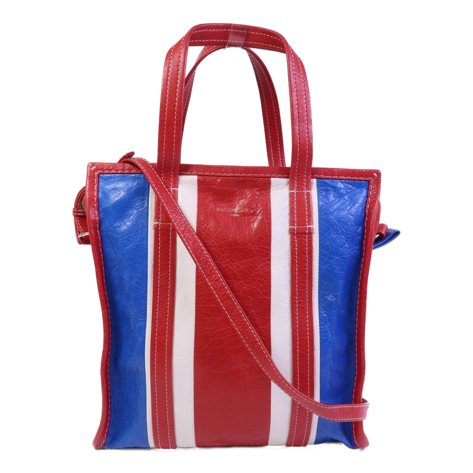 BALENCIAGA 羊皮皮革Bazar Bag銀扣手挽肩背兩用袋