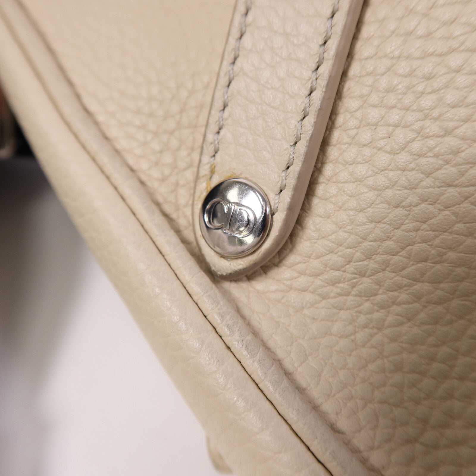 Dior 牛皮皮革Saddle Bag銀扣肩背袋