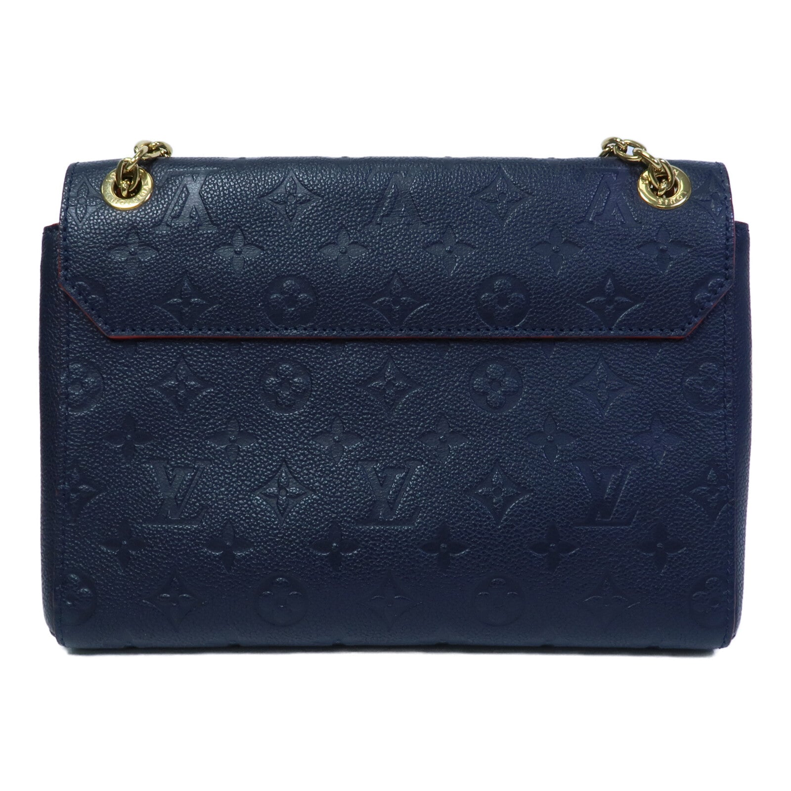 LOUIS VUITTON Monogram Empreinte Vavin PM鏈帶肩背袋深藍色