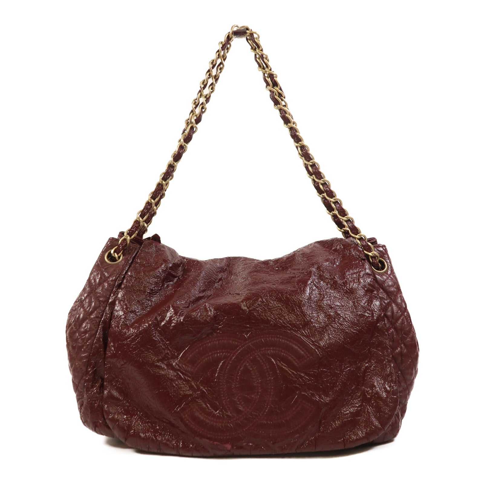 CHANEL 牛皮皮革Chain Shoulder Bag金扣鏈帶肩背袋