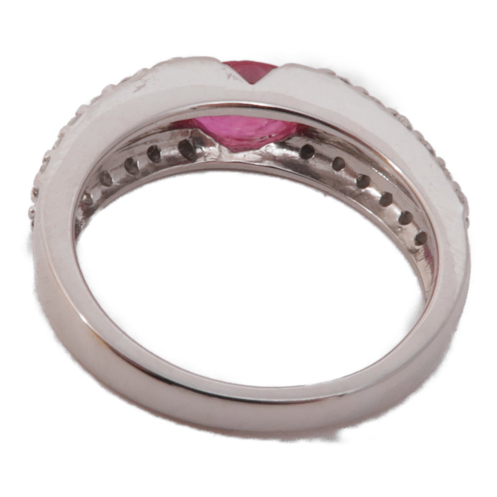 JEWELRY【激減優惠】 JEWELRY PT900鉑金/紅寶石/鑽石Ruby/Diamond Ring戒指US#6.5