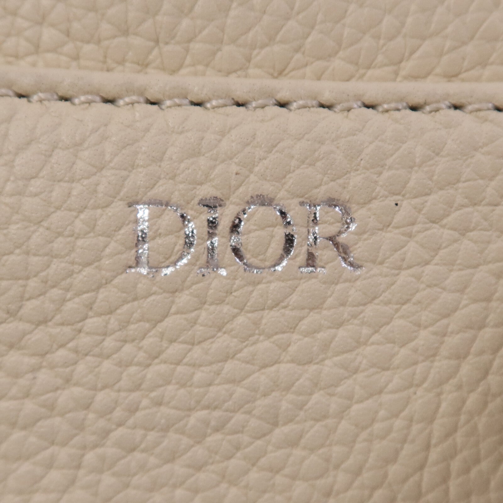 Dior 牛皮皮革Saddle Bag銀扣肩背袋