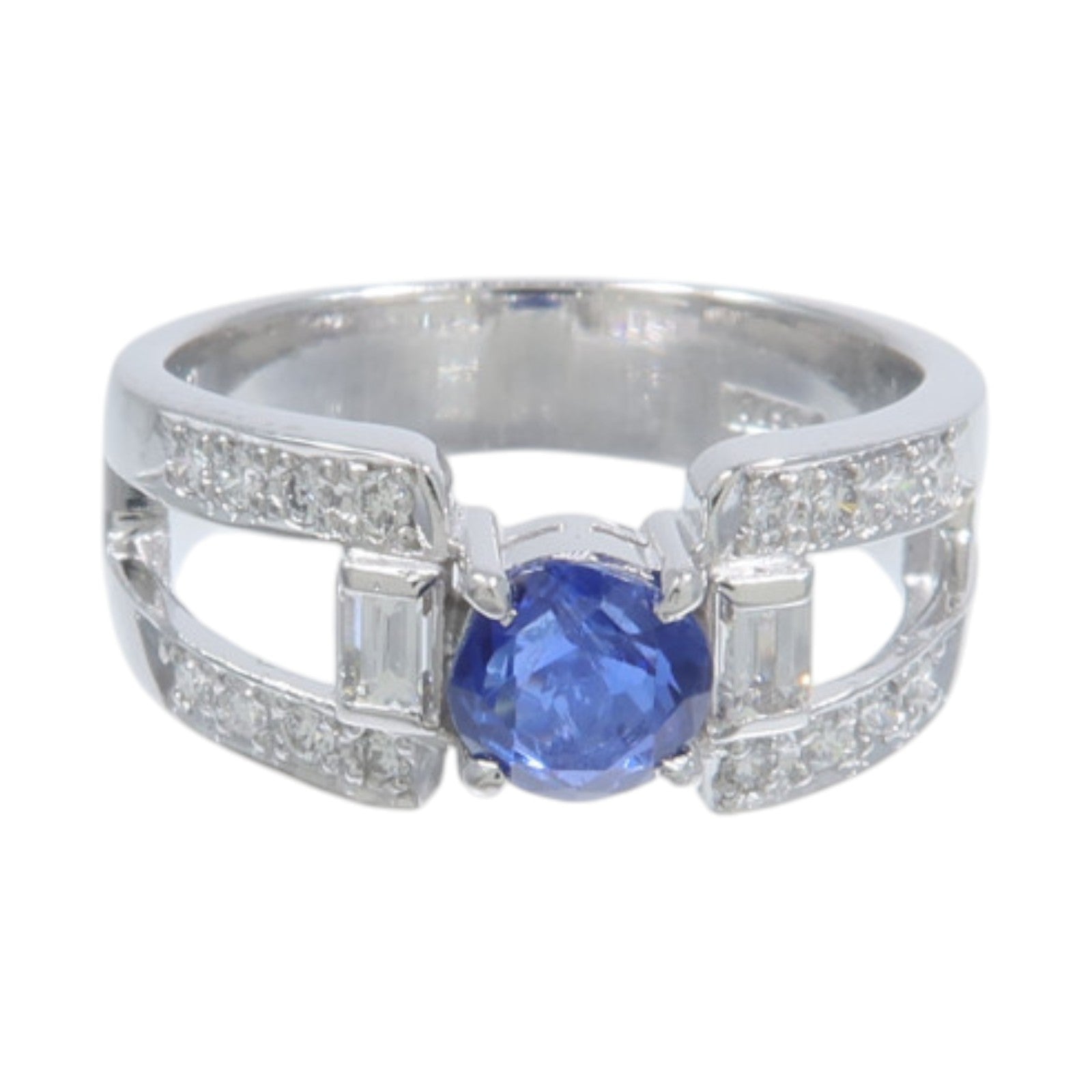 JEWELRY 【激減優惠】Pt900鉑金Sapphire Diamond Ring藍寶石/鑽石戒指