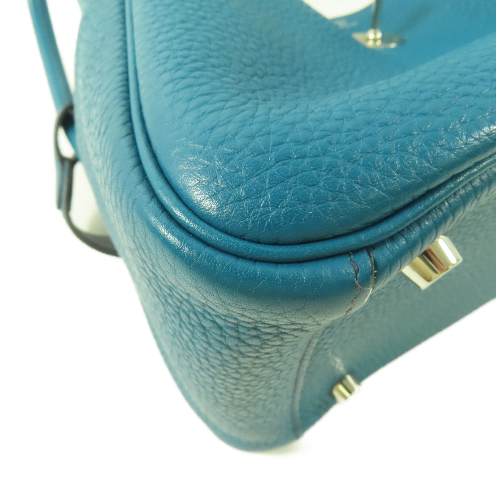 HERMES PHW Lindy 26 Handbag 2 Way Shoulder Bag Clemence Bleu Izmir/Bleu Saphir