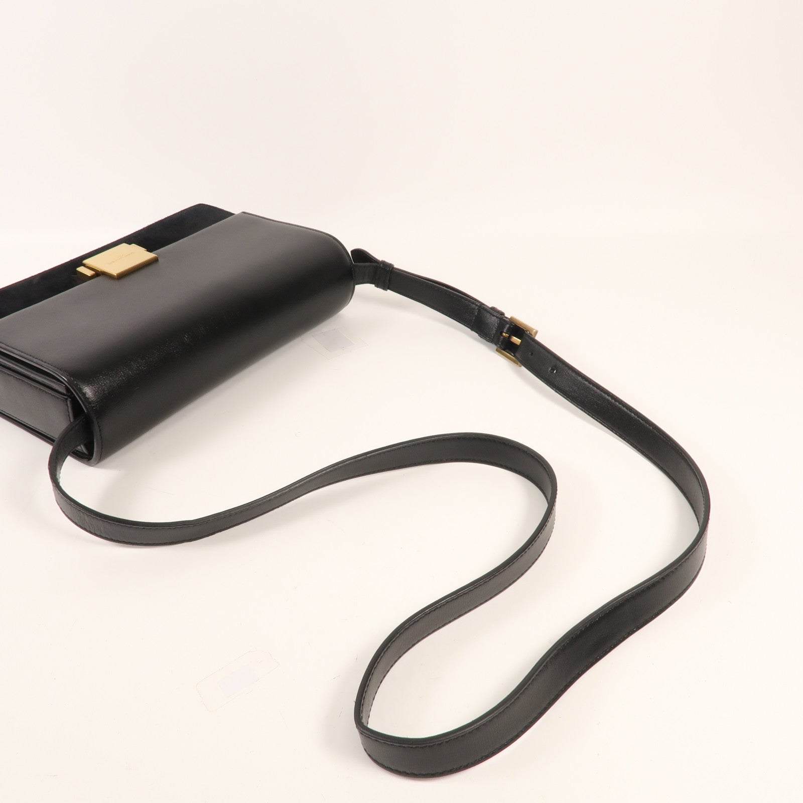 SAINT LAURENT 【激減優惠】牛皮/麂皮皮革Bellechasse金扣肩背袋