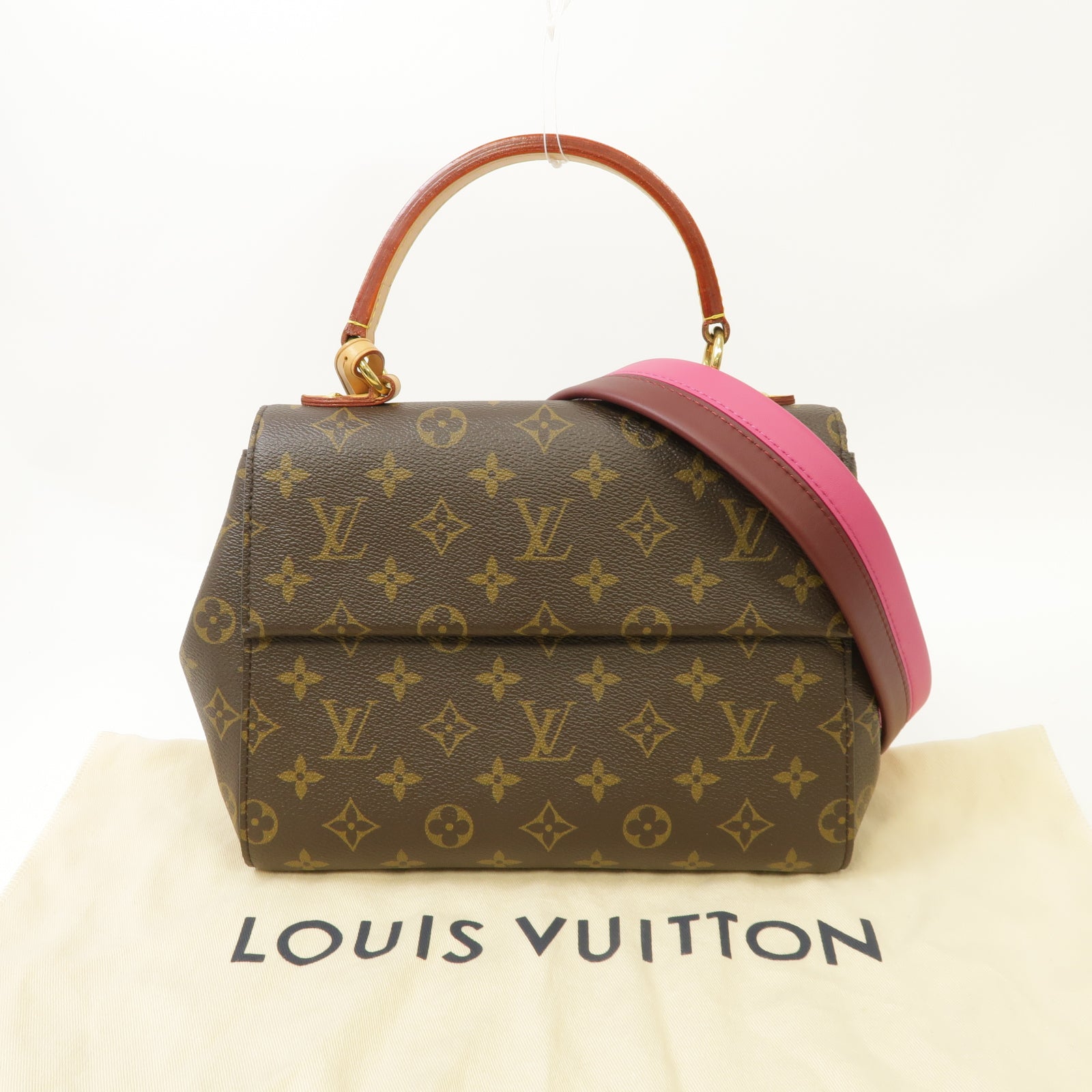 LOUIS VUITTON Monogram Cluny BB金扣手挽肩背兩用袋啡色