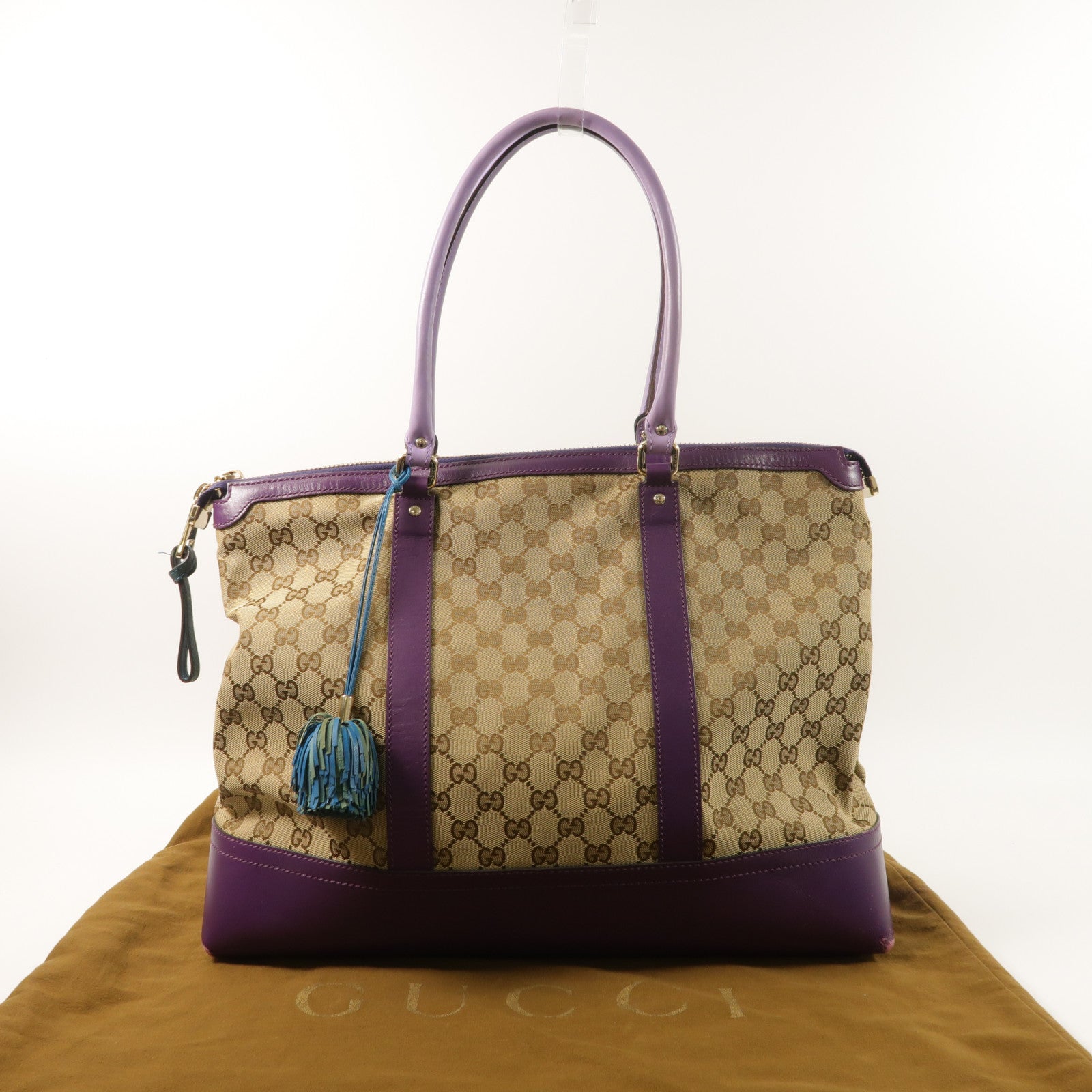GUCCI 帆布Tote Bag金扣手挽袋