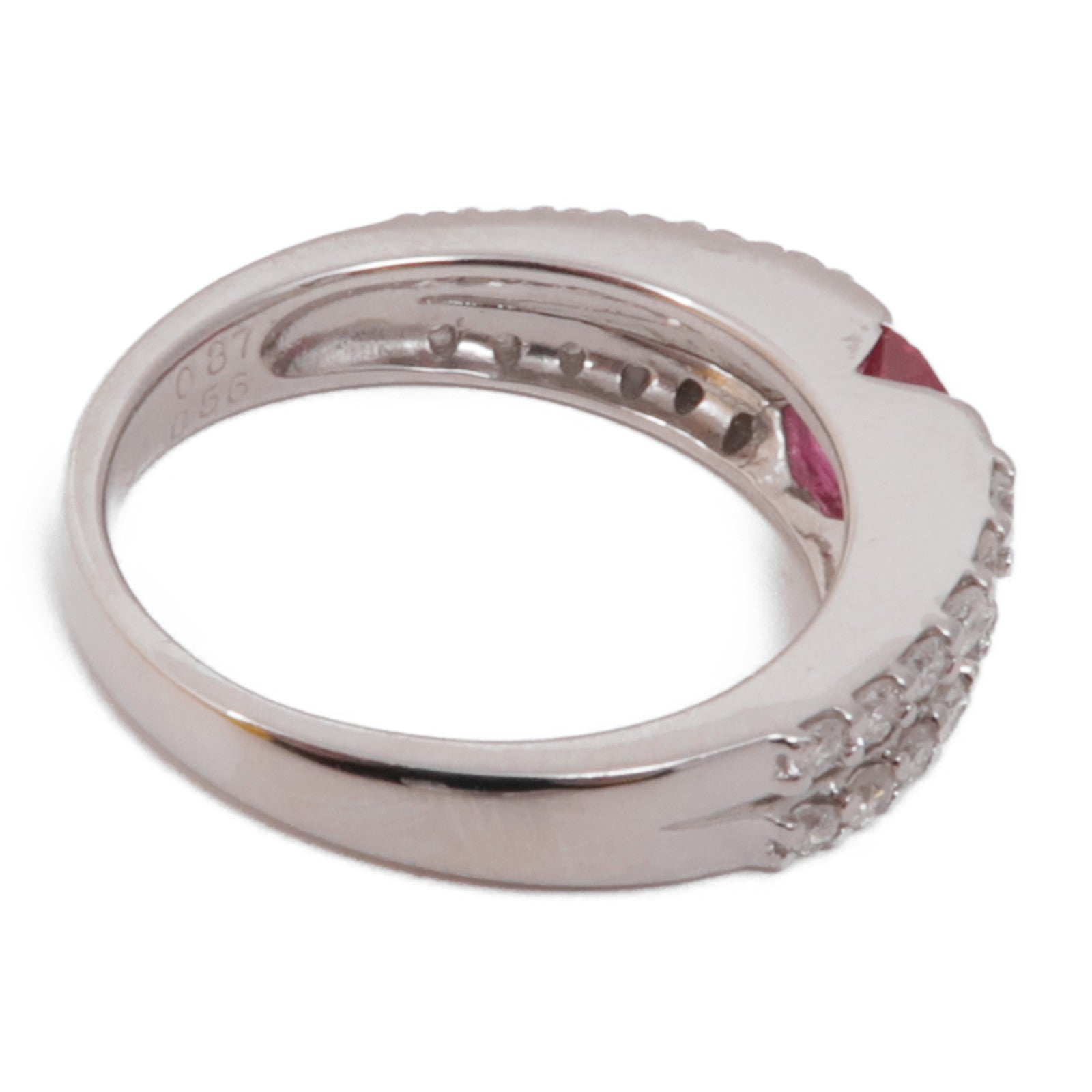 JEWELRY【激減優惠】 JEWELRY PT900鉑金/紅寶石/鑽石Ruby/Diamond Ring戒指US#6.5