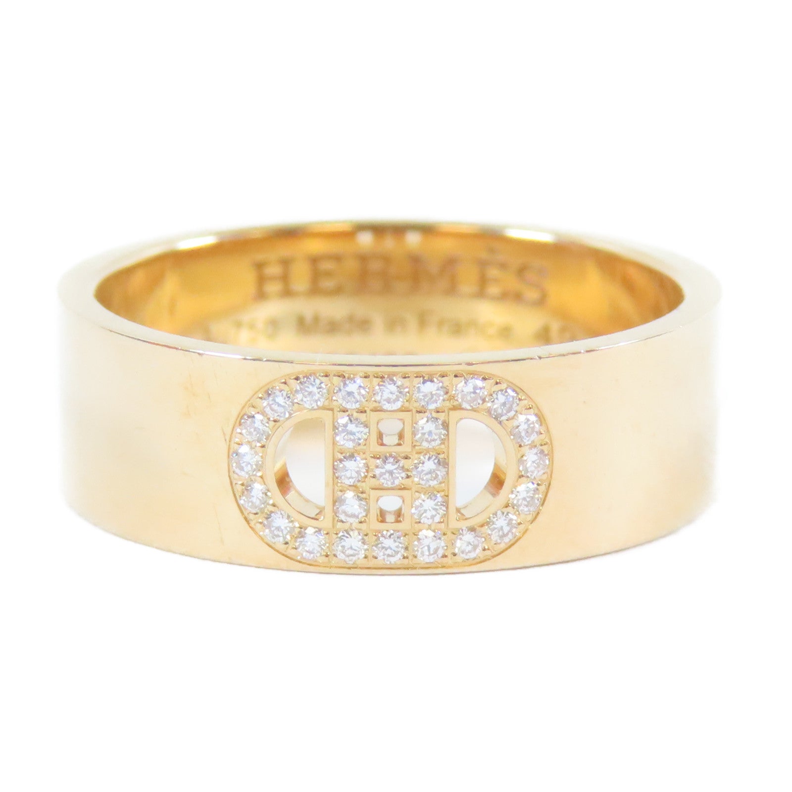 HERMES 18K玫瑰金 H Dancre Ring 4.6g 戒指 US#4.5