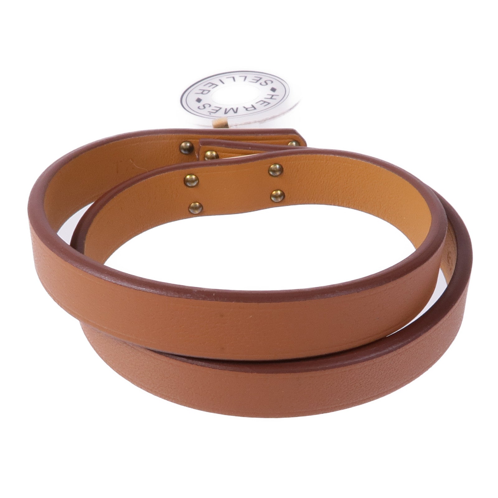 HERMES Swift皮革Mini Kelly Double手鏈Gold