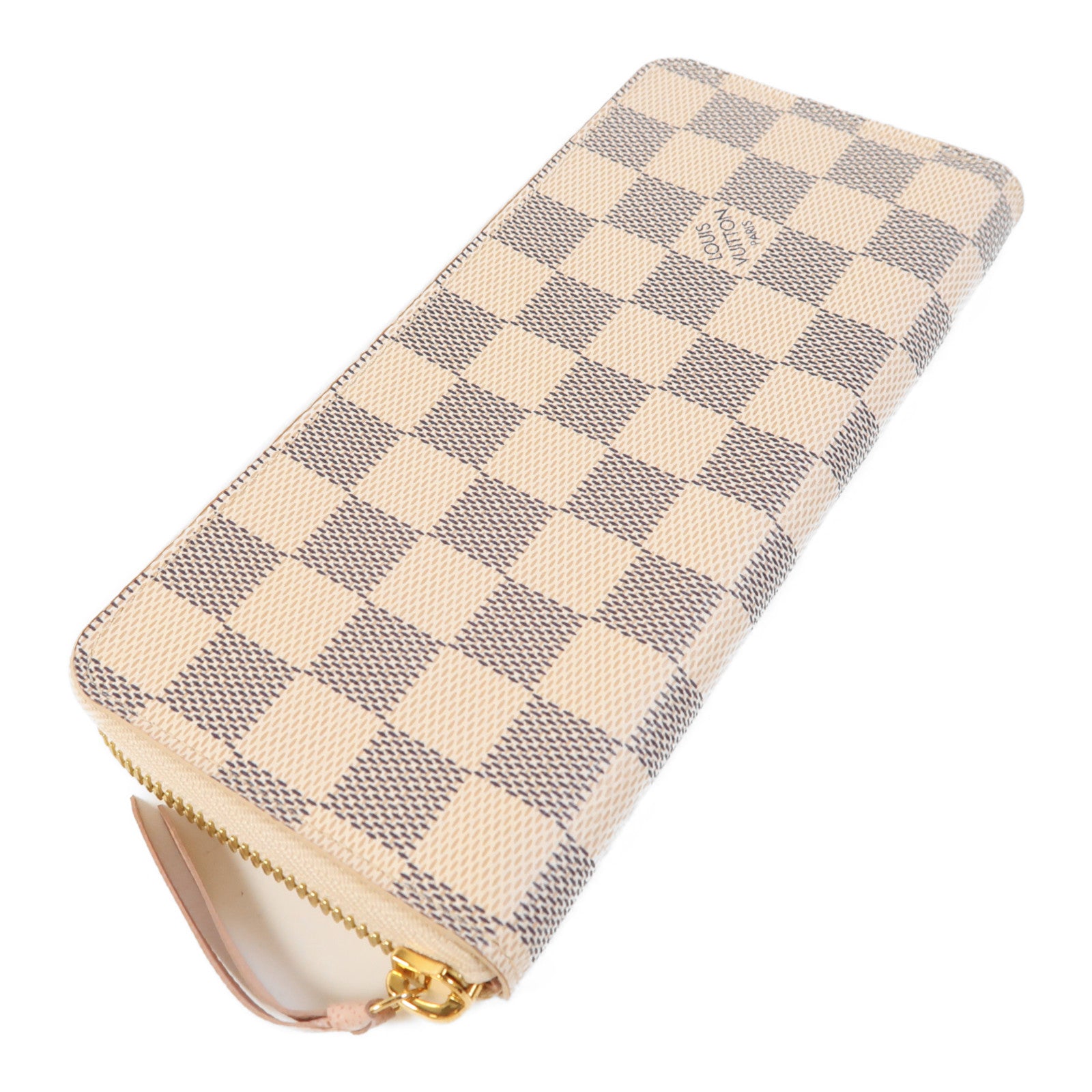 LOUIS VUITTON Damier Azur Clemence Long Wallet金扣長錢包