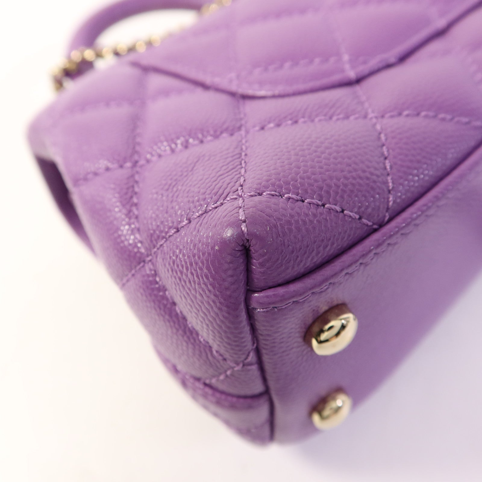 CHANEL 牛皮皮革Mini Coco Handle金扣手挽肩背兩用袋