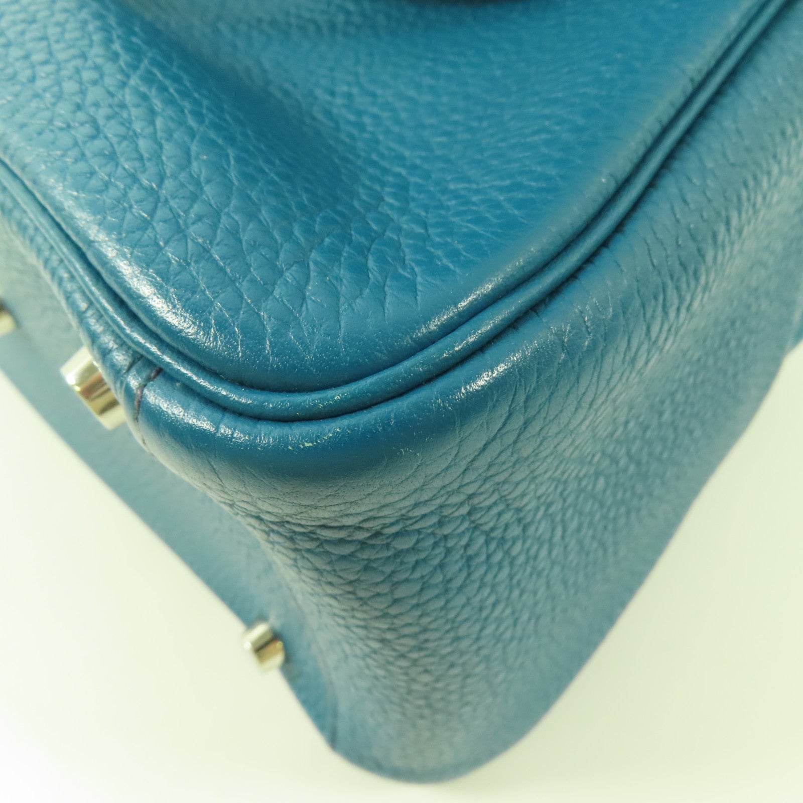 HERMES PHW Lindy 26 Handbag 2 Way Shoulder Bag Clemence Bleu Izmir/Bleu Saphir