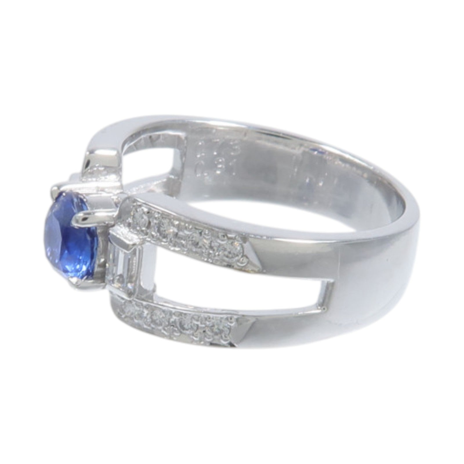 JEWELRY 【激減優惠】Pt900鉑金Sapphire Diamond Ring藍寶石/鑽石戒指