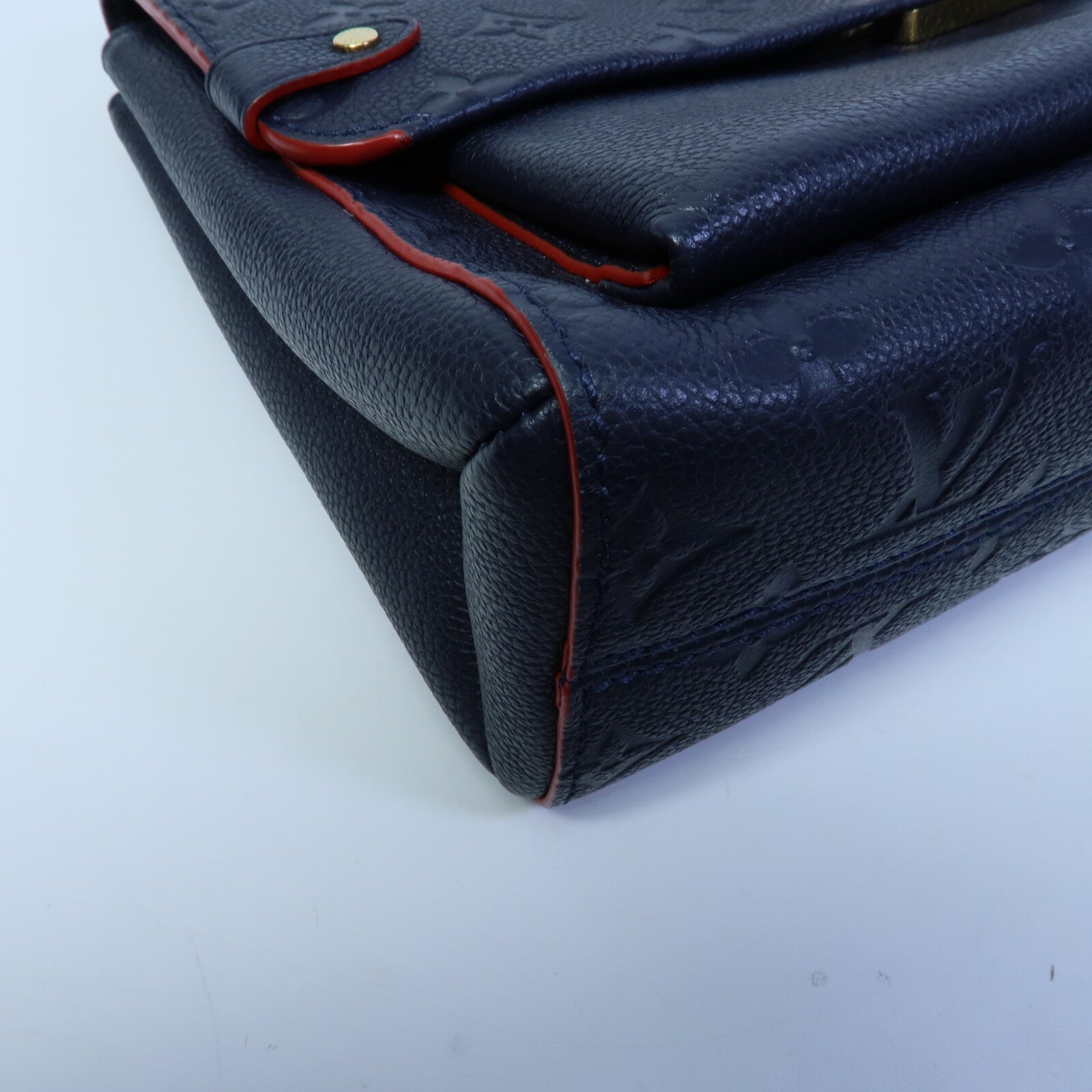 LOUIS VUITTON Monogram Empreinte Vavin PM鏈帶肩背袋深藍色