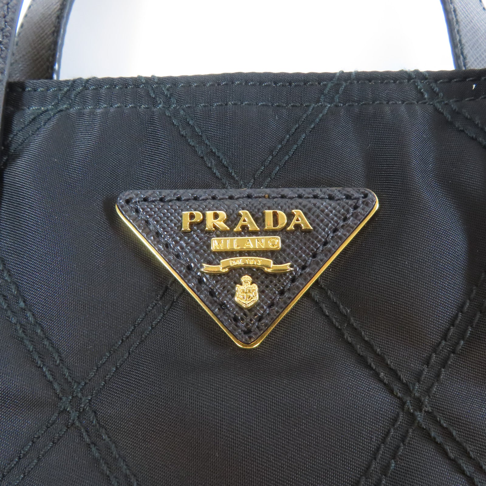 PRADA 尼龍Shoulder Bag金扣手挽肩背兩用袋黑色