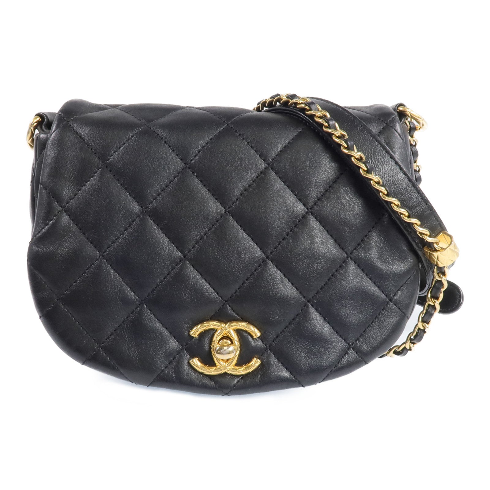 CHANEL 【激減優惠】羊皮皮革COCO Mail Crossbody Bag金扣金鏈肩背包