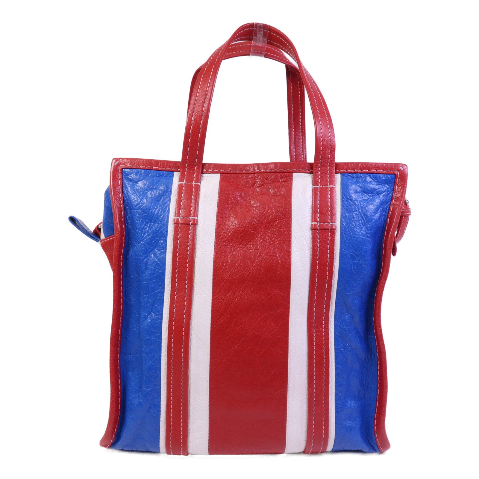 BALENCIAGA 羊皮皮革Bazar Bag銀扣手挽肩背兩用袋