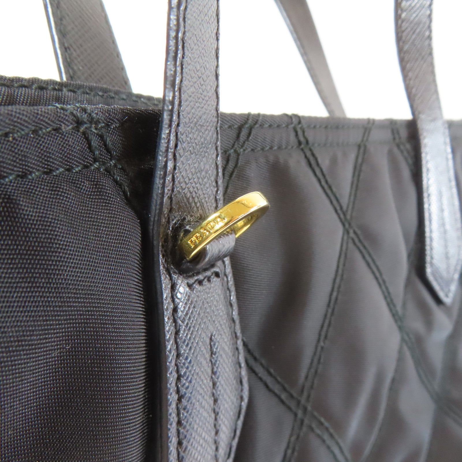 PRADA 尼龍Shoulder Bag金扣手挽肩背兩用袋黑色