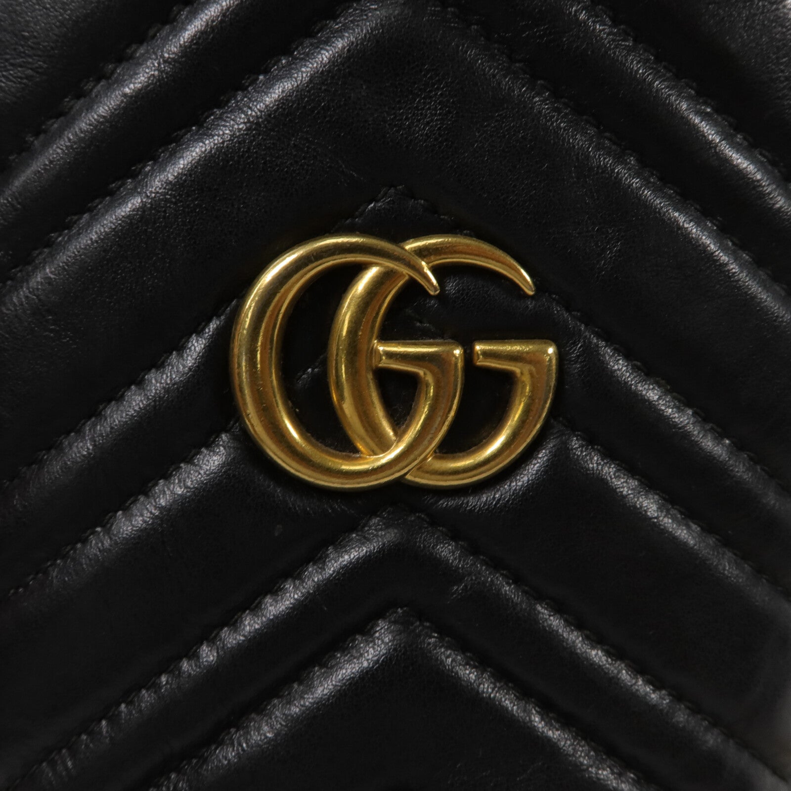 GUCCI 牛皮皮革GG Marmont Mini Bucket鏈帶肩背袋