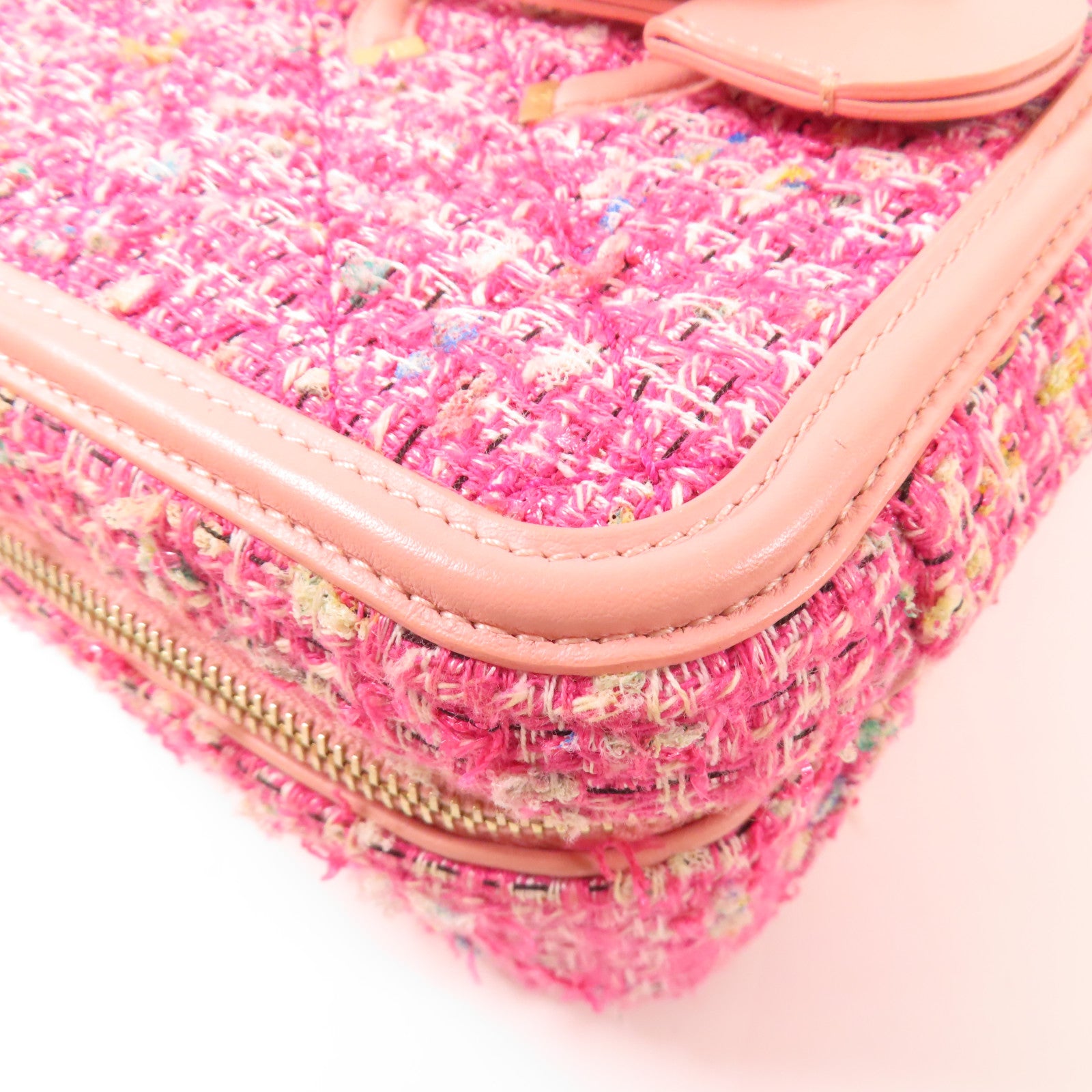 CHANEL Tweed Vanity Case金扣手挽肩背兩用袋