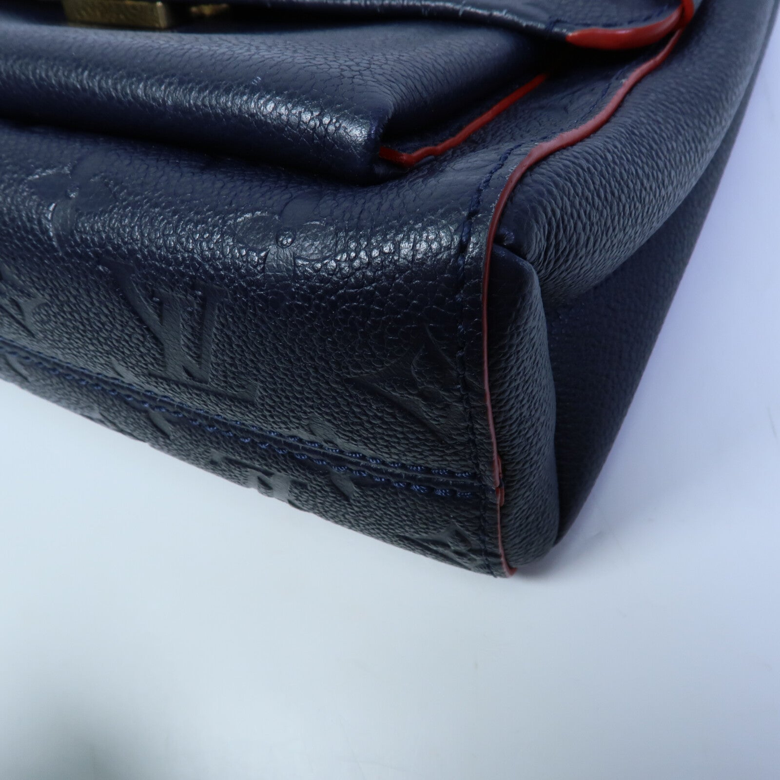 LOUIS VUITTON Monogram Empreinte Vavin PM鏈帶肩背袋深藍色
