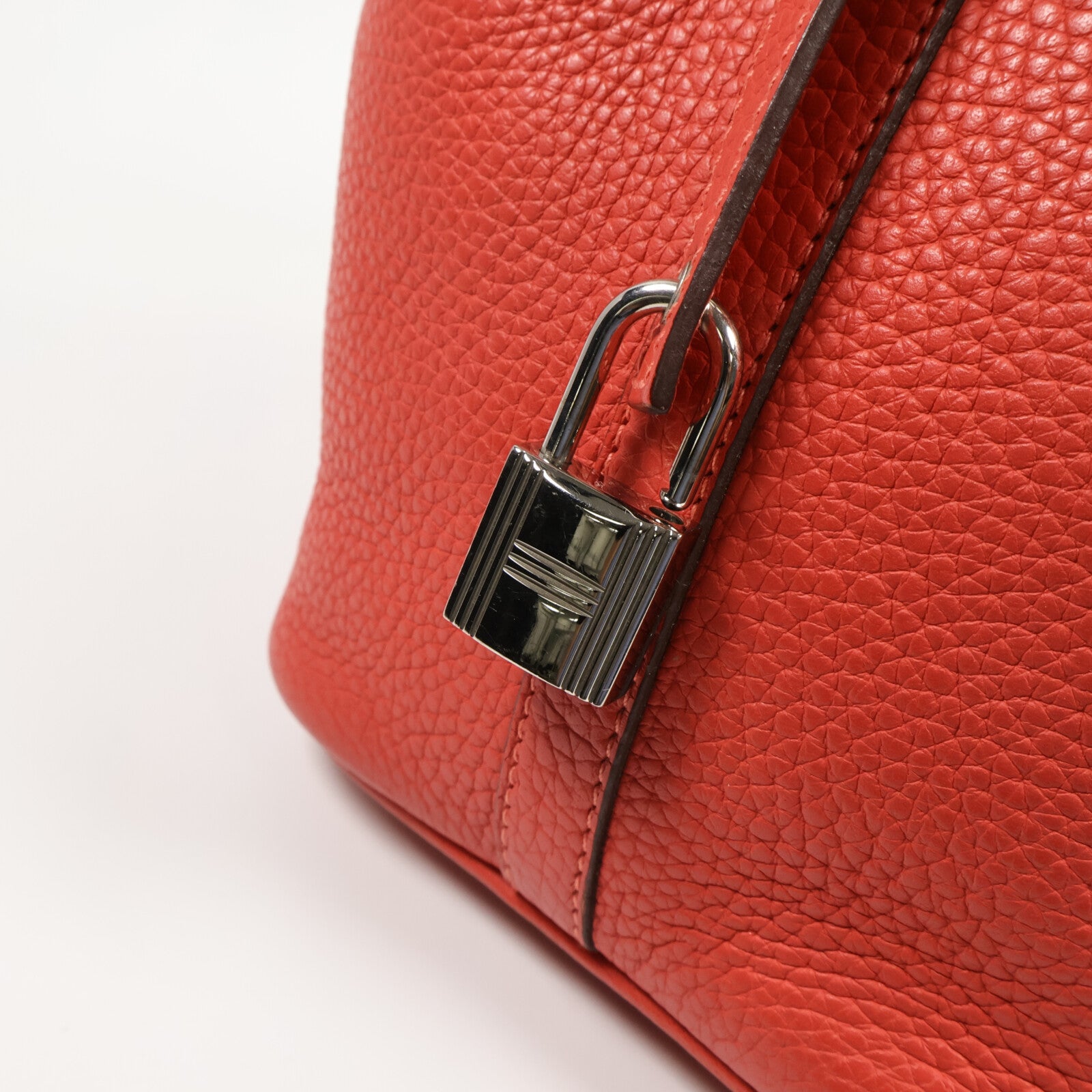 HERMES Clemence皮革Picotin PM手挽袋Rouge Pivoine