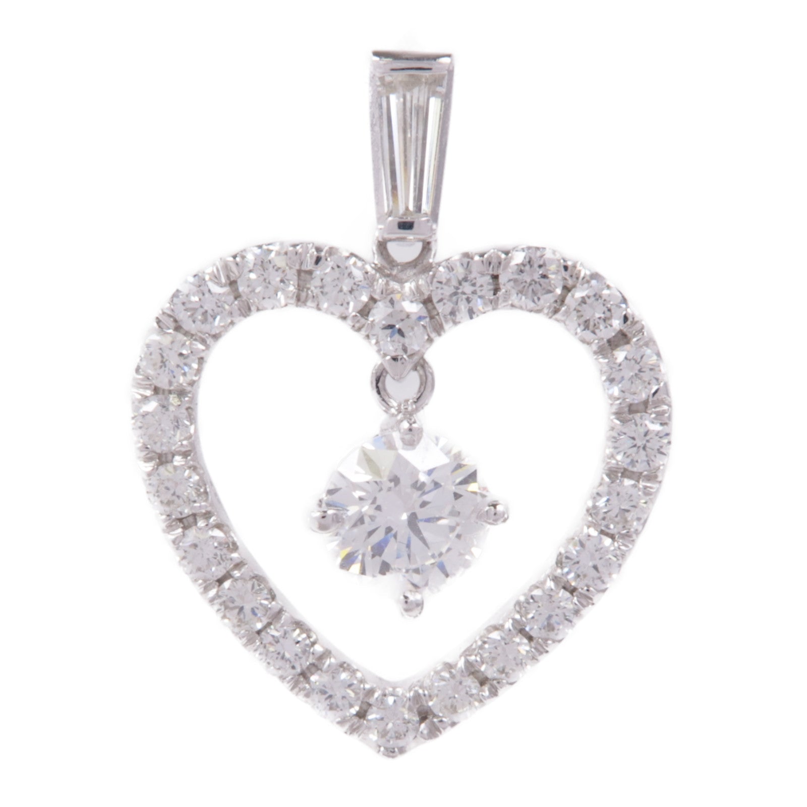 JEWELRY 18K白金Diamond Pendant Top鑽石吊墜