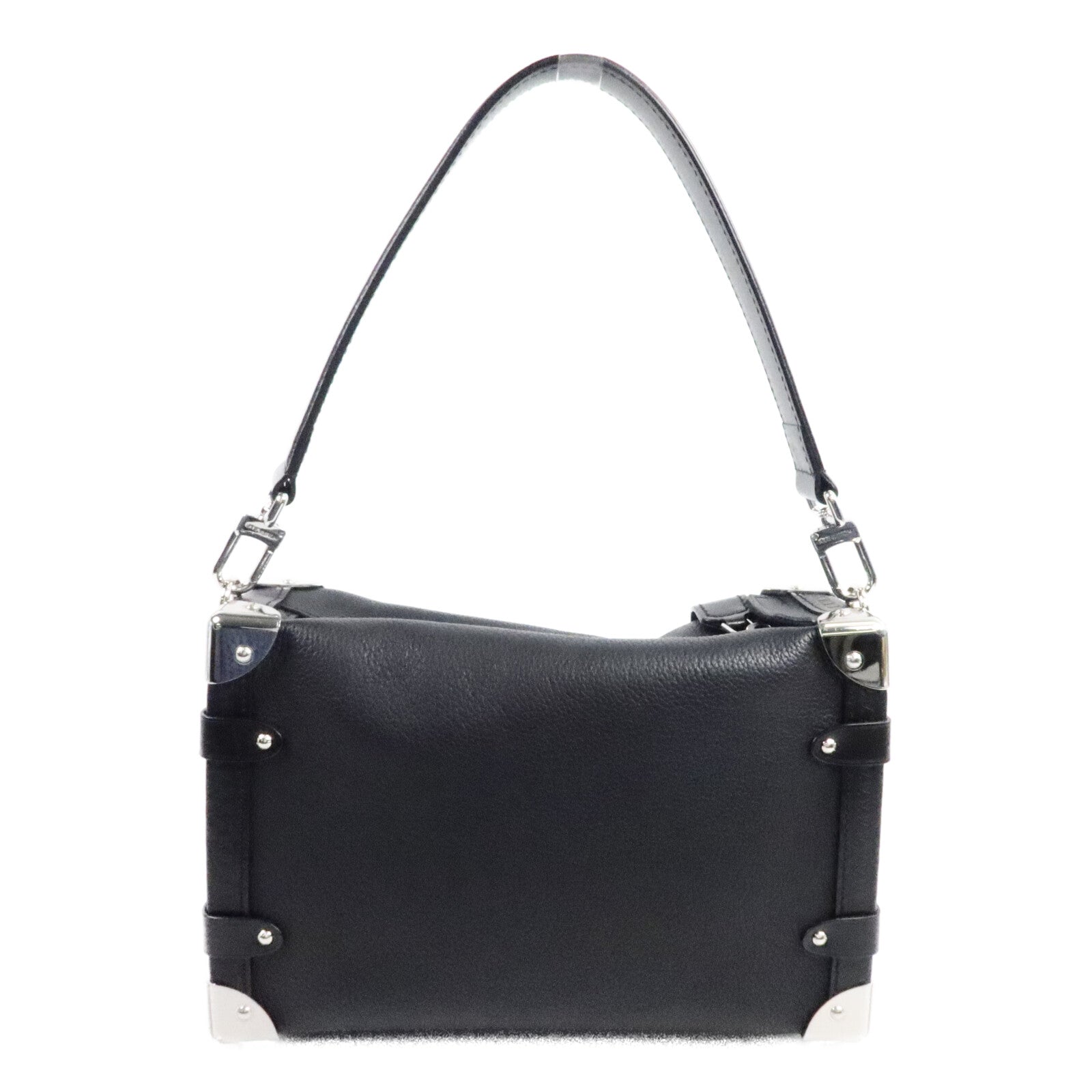 LOUIS VUITTON 牛皮皮革Side Trunk MM銀扣手挽肩背兩用袋