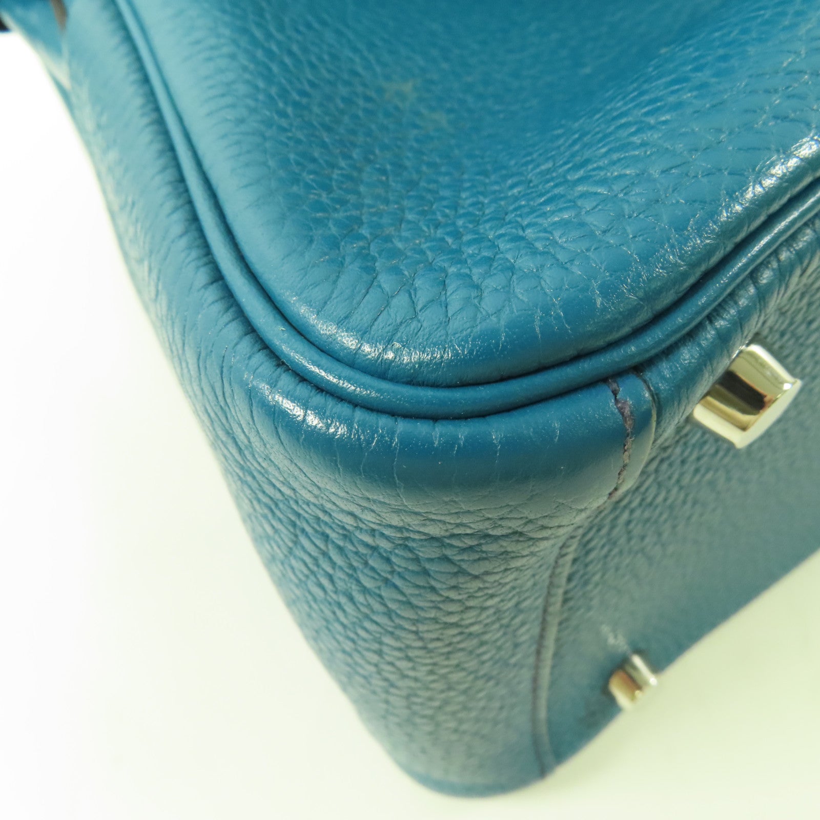 HERMES PHW Lindy 26 Handbag 2 Way Shoulder Bag Clemence Bleu Izmir/Bleu Saphir