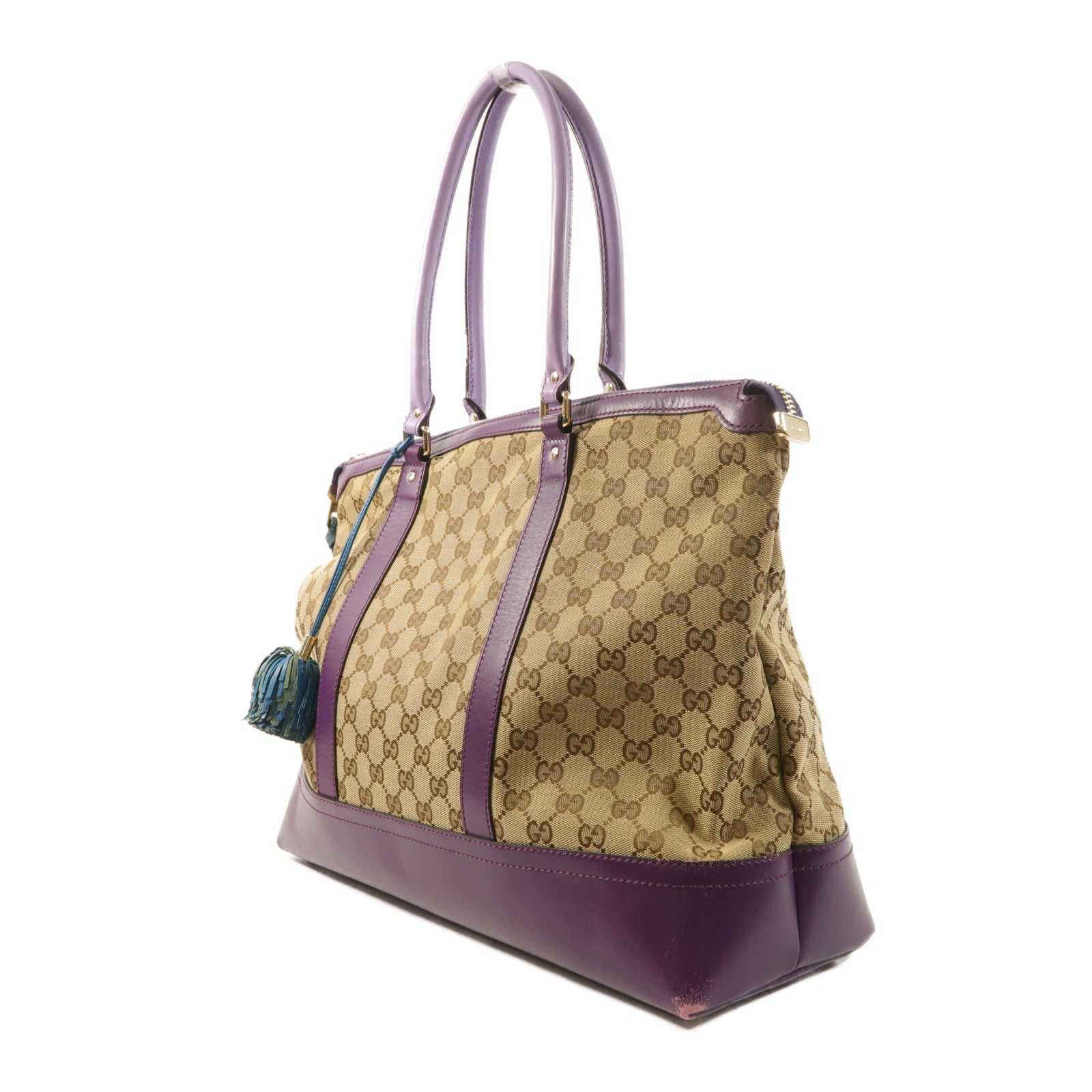 GUCCI 帆布Tote Bag金扣手挽袋