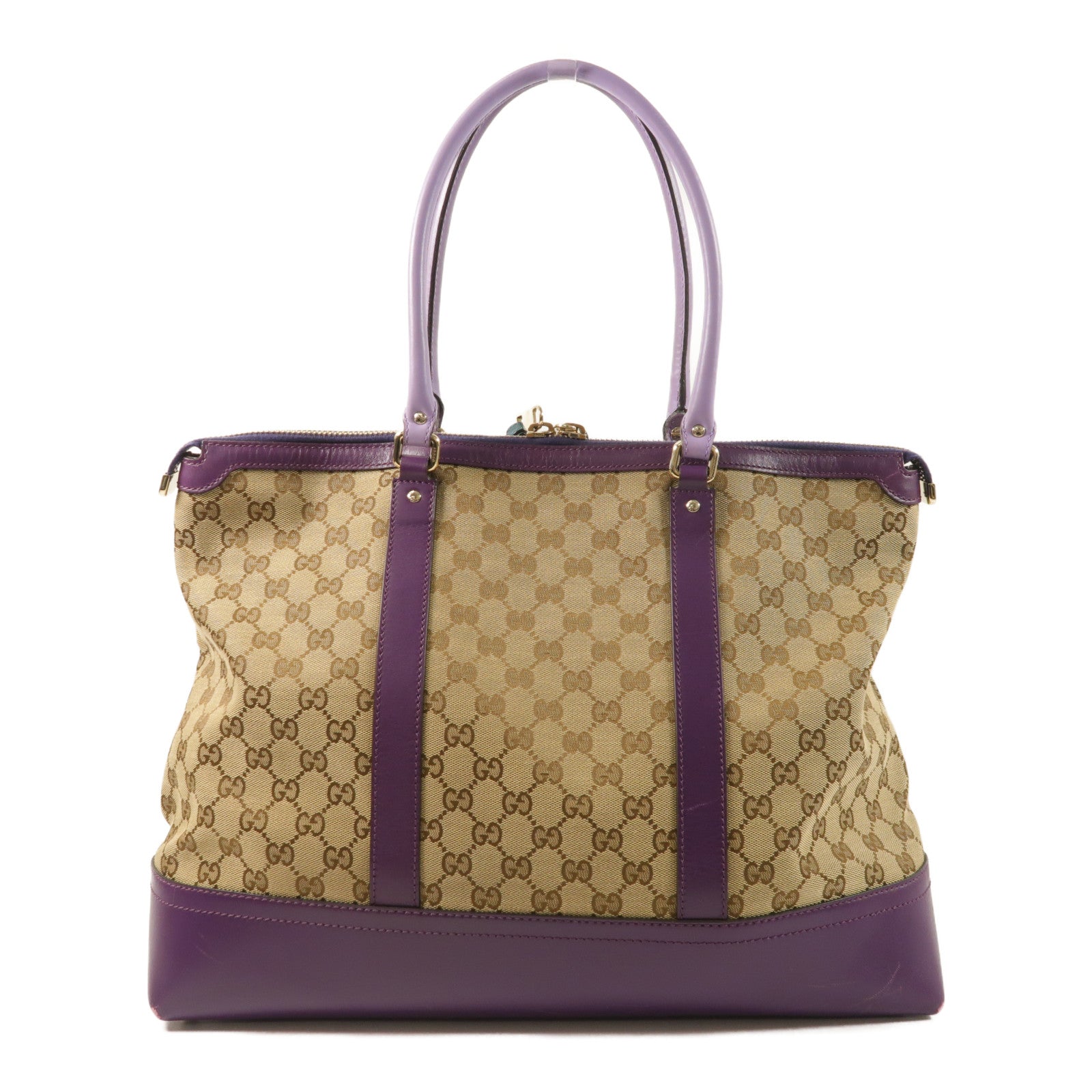 GUCCI 帆布Tote Bag金扣手挽袋