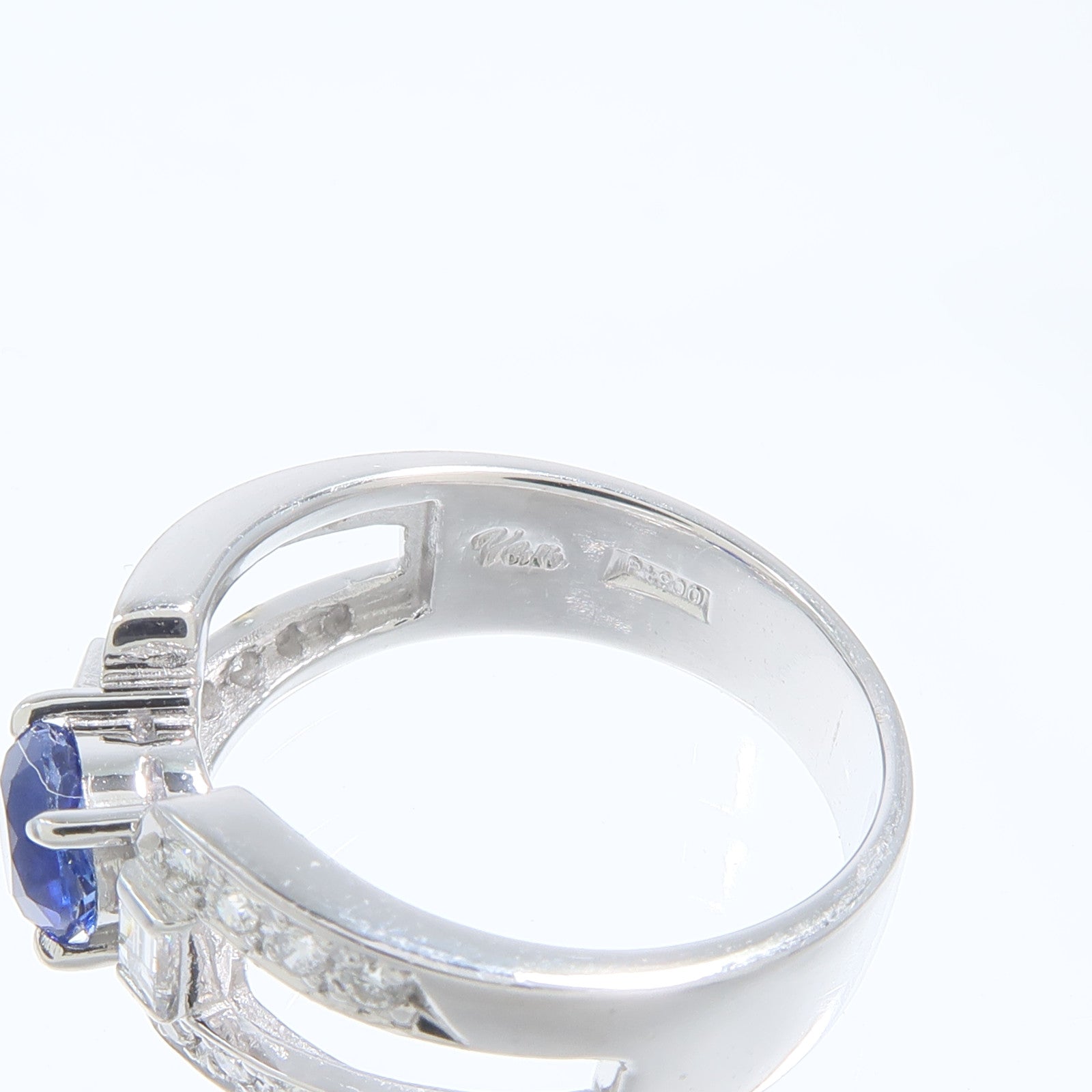 JEWELRY 【激減優惠】Pt900鉑金Sapphire Diamond Ring藍寶石/鑽石戒指