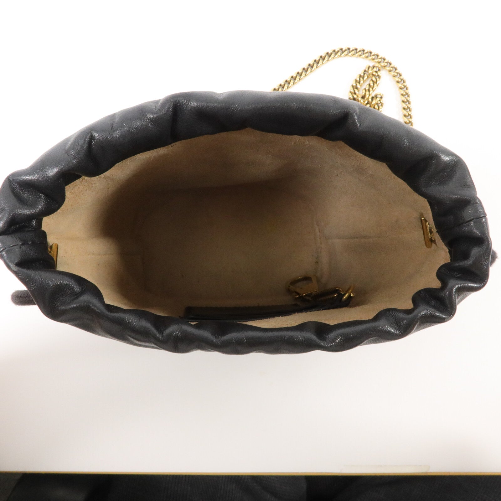 GUCCI 牛皮皮革GG Marmont Mini Bucket鏈帶肩背袋