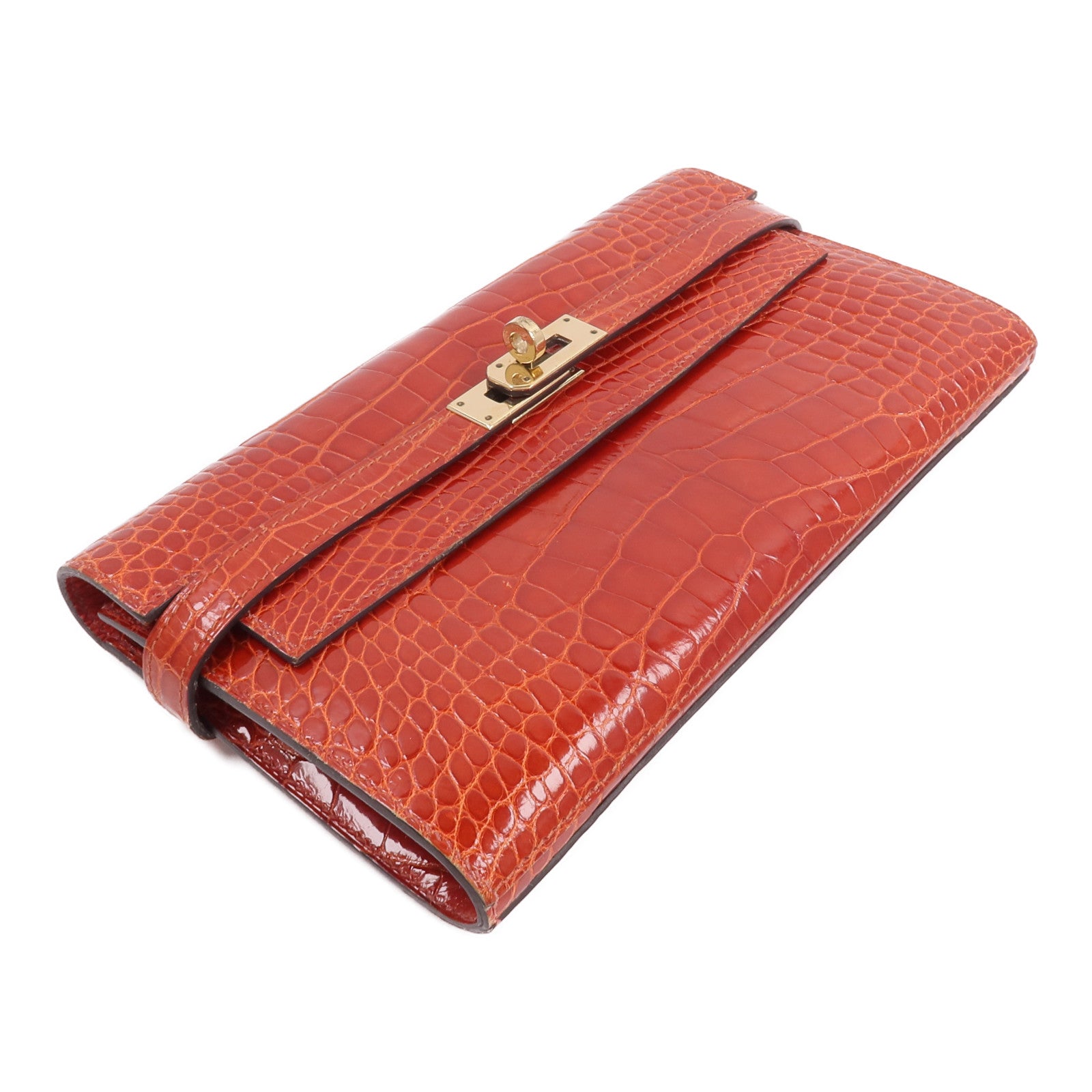 HERMES Alligator皮革Kelly Wallet長錢包