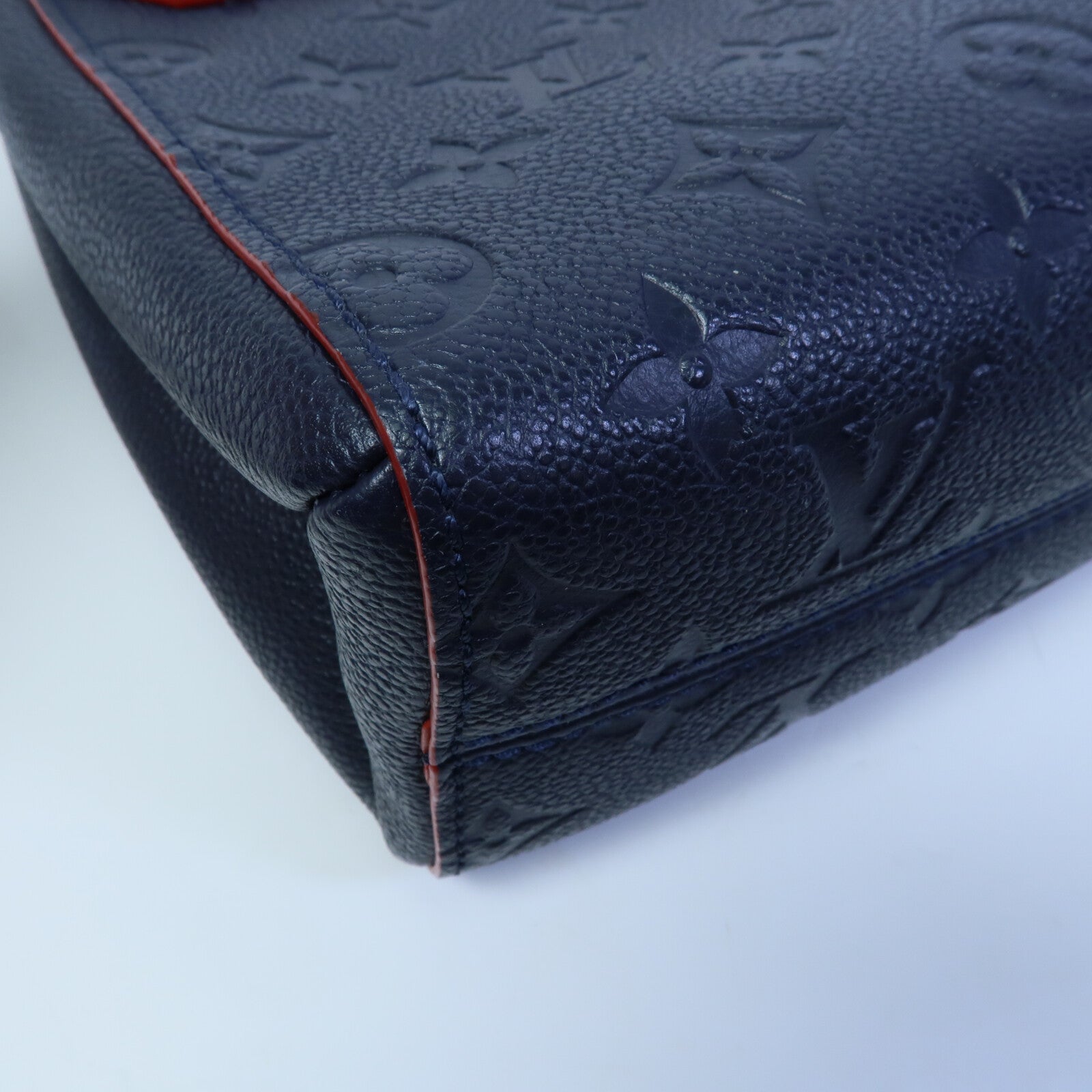 LOUIS VUITTON Monogram Empreinte Vavin PM鏈帶肩背袋深藍色