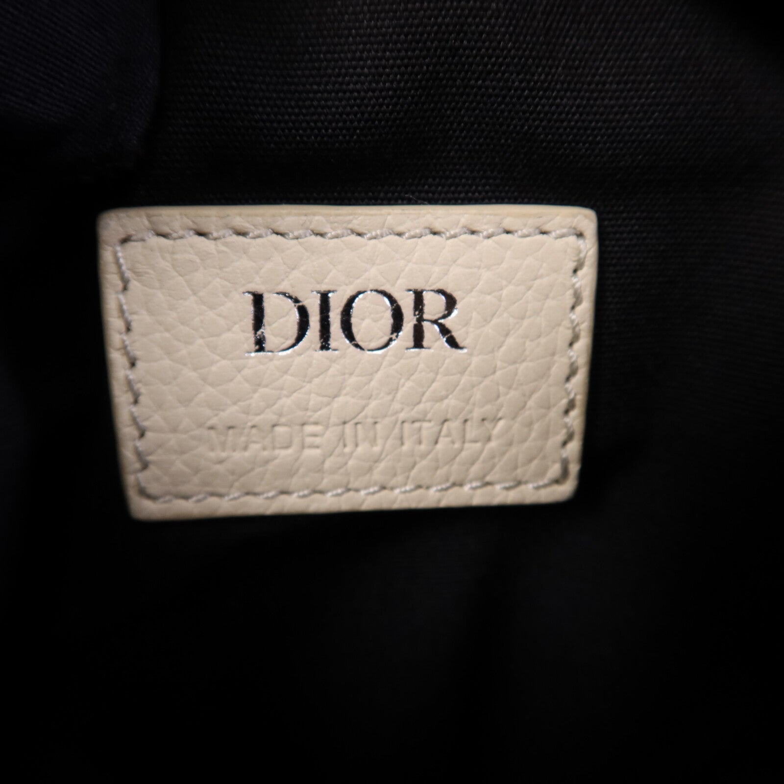 Dior 牛皮皮革Saddle Bag銀扣肩背袋