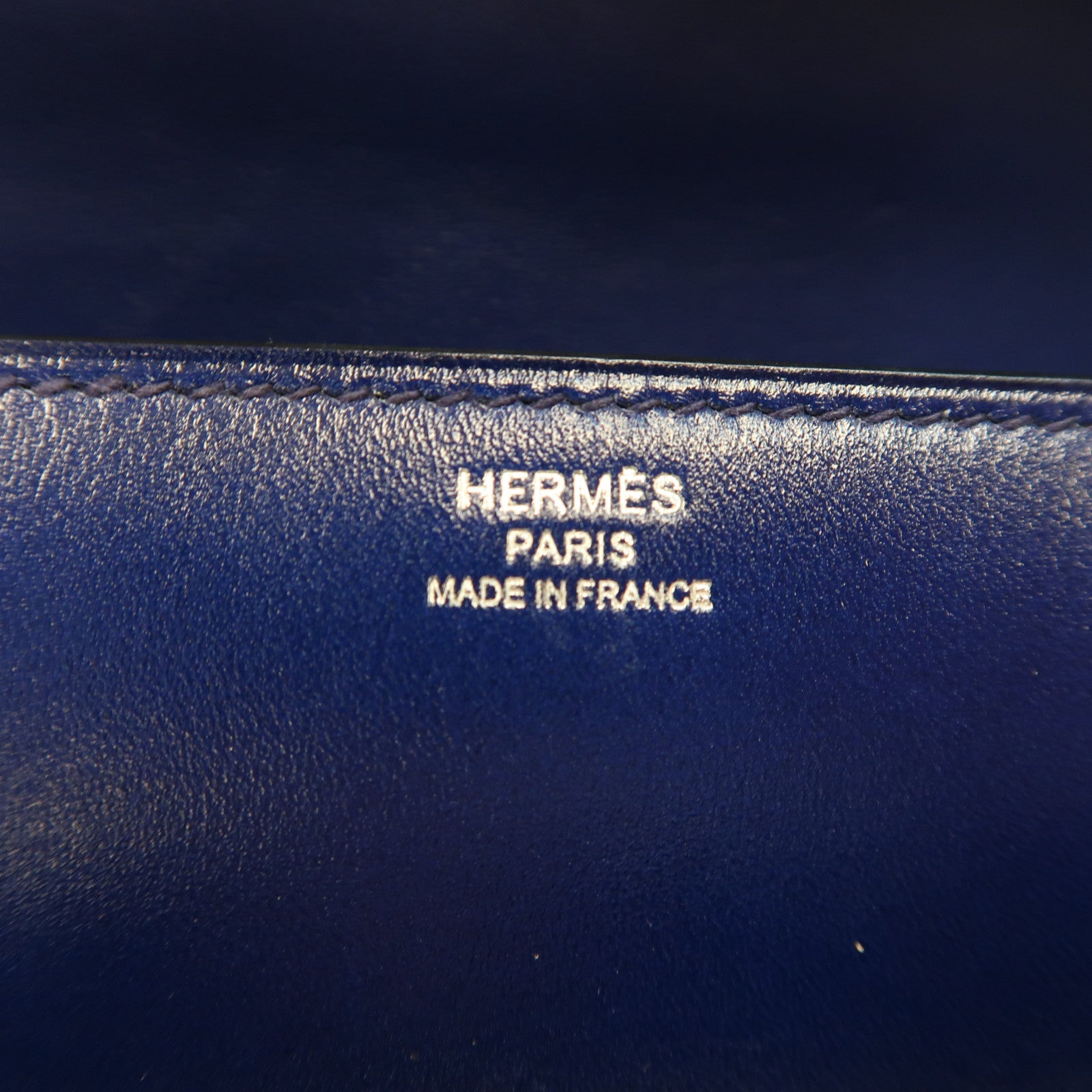 HERMES 【激減優惠】Tadelake皮革Egee Clutch銀扣手拿包Bleu Saphir寶石藍色