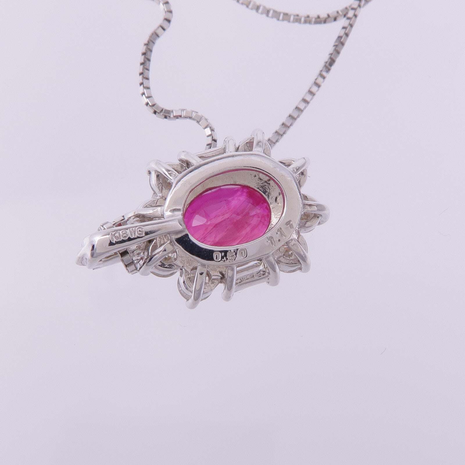 JEWELRY 【激減優惠】18K白金Ruby Diamond Necklace紅寶石/鑽石項鍊