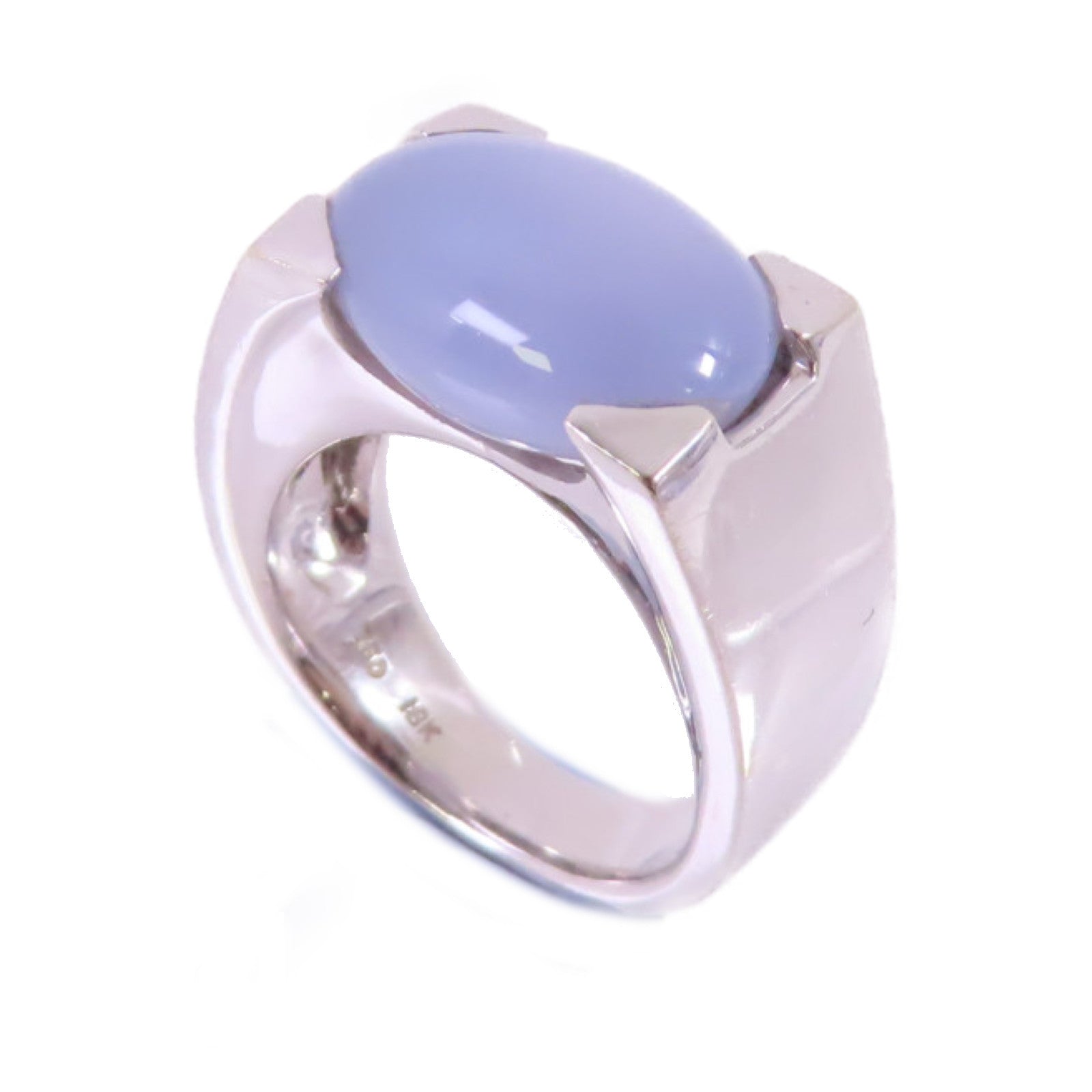 JEWELRY 18K白金/翡翠Jade Ring戒指US#5.25
