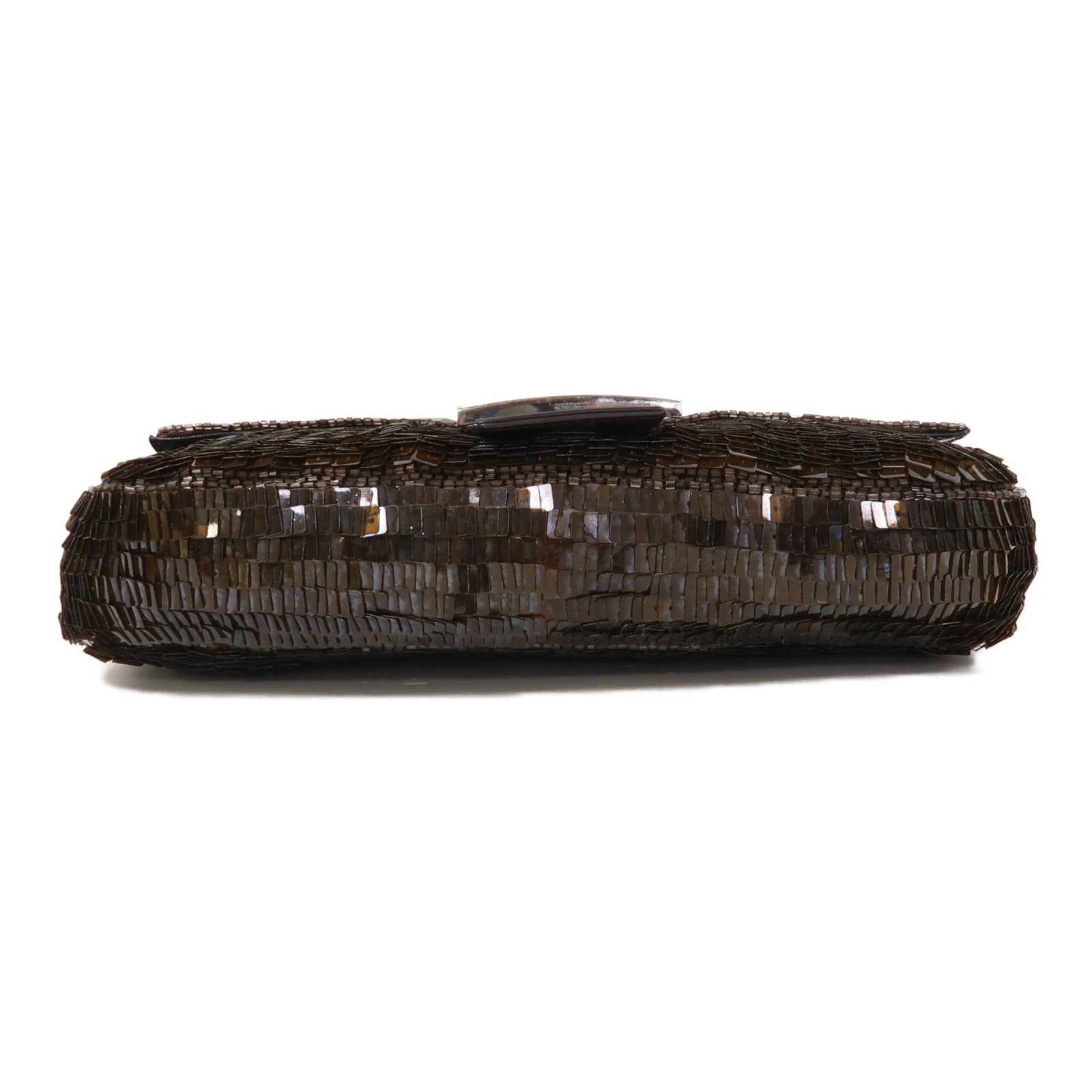 FENDI 珠片Baguette金扣肩背袋啡色